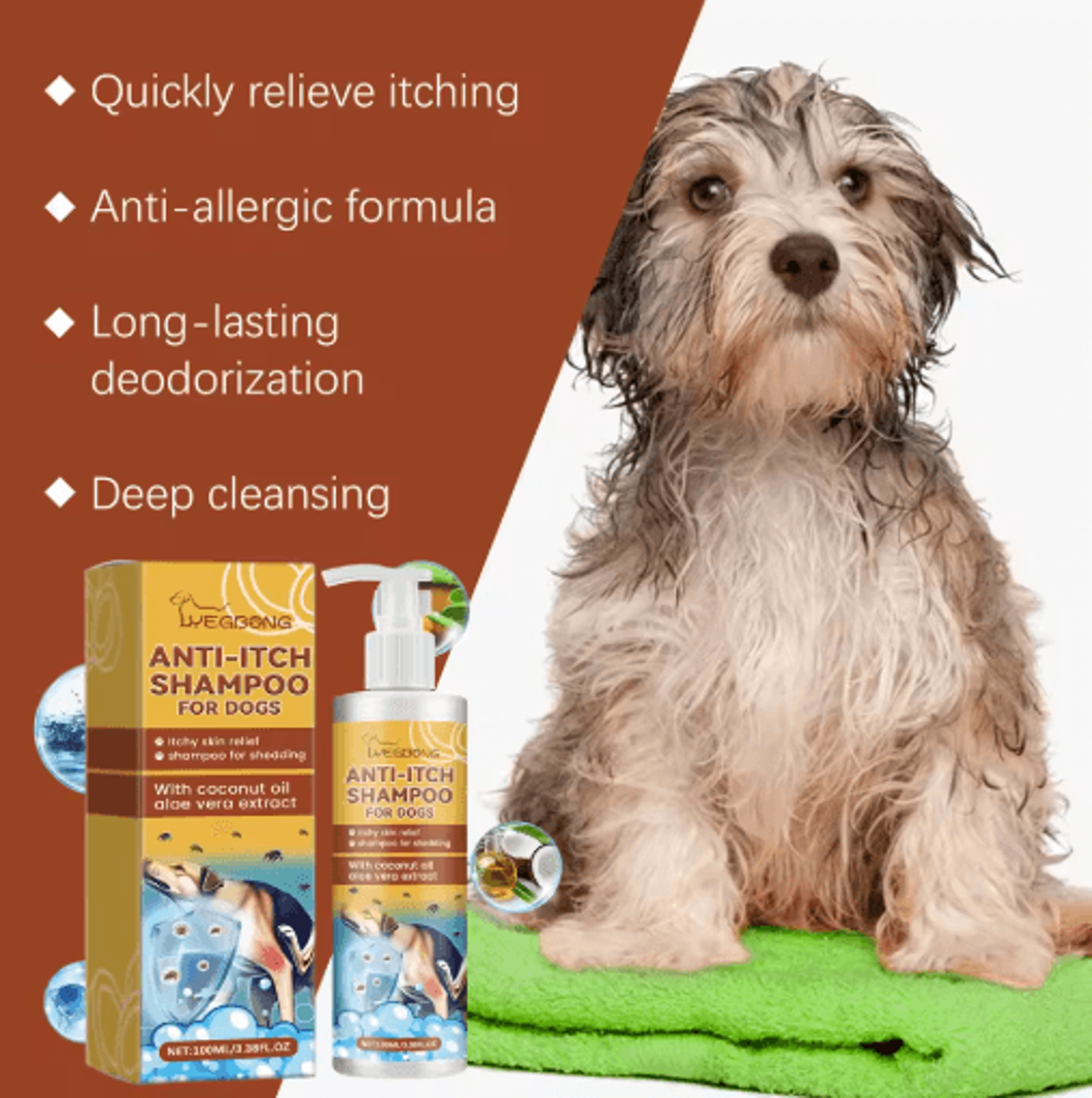 PurePaw Sensitive Skin Dog Shampoo  Conditioner  Moisturizing AntiItch Pet Cleaning Foam 5
