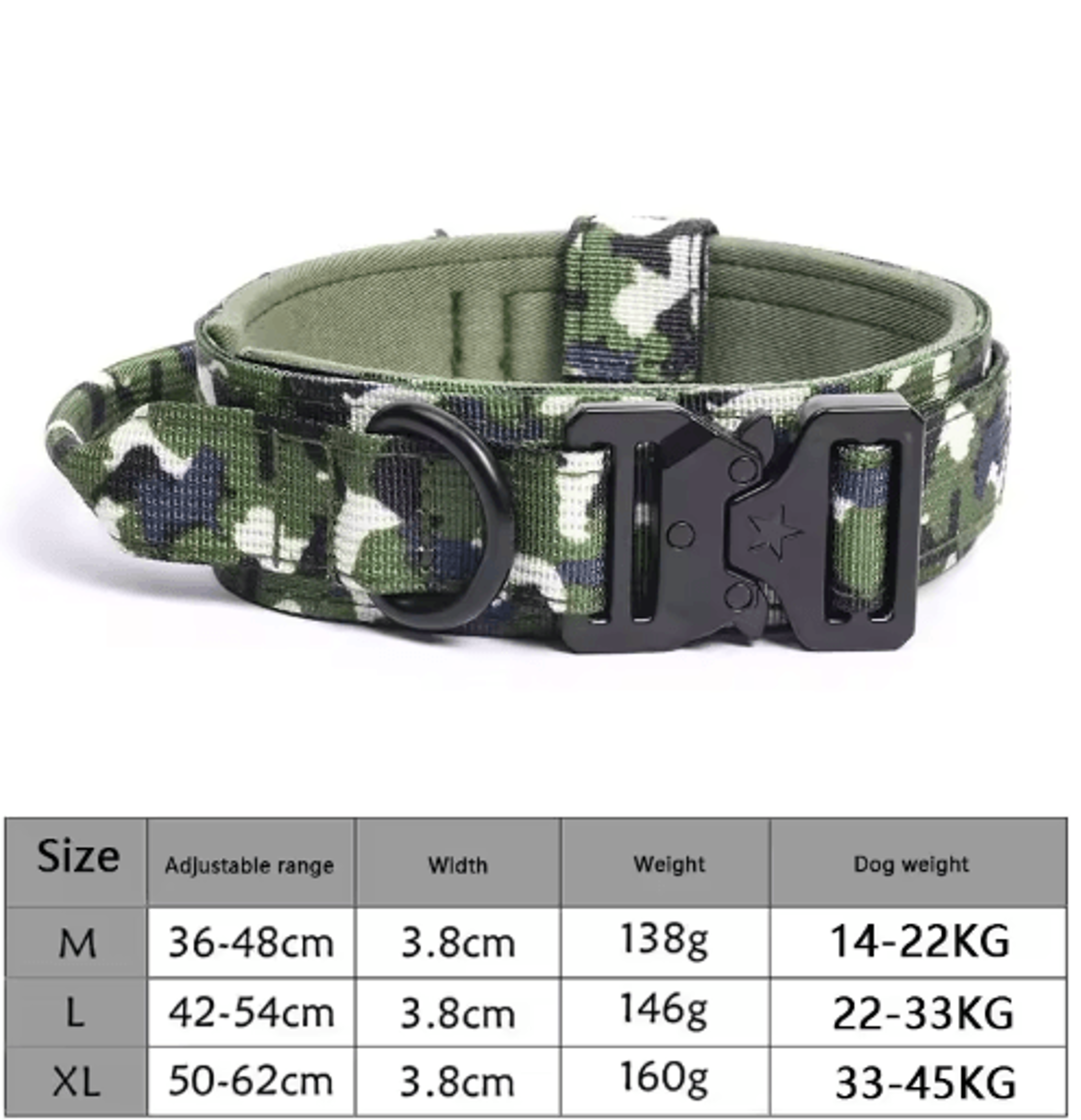 Adjustable Tactical Dog Collar  Traction Rope For Medium  Large Dogs 1