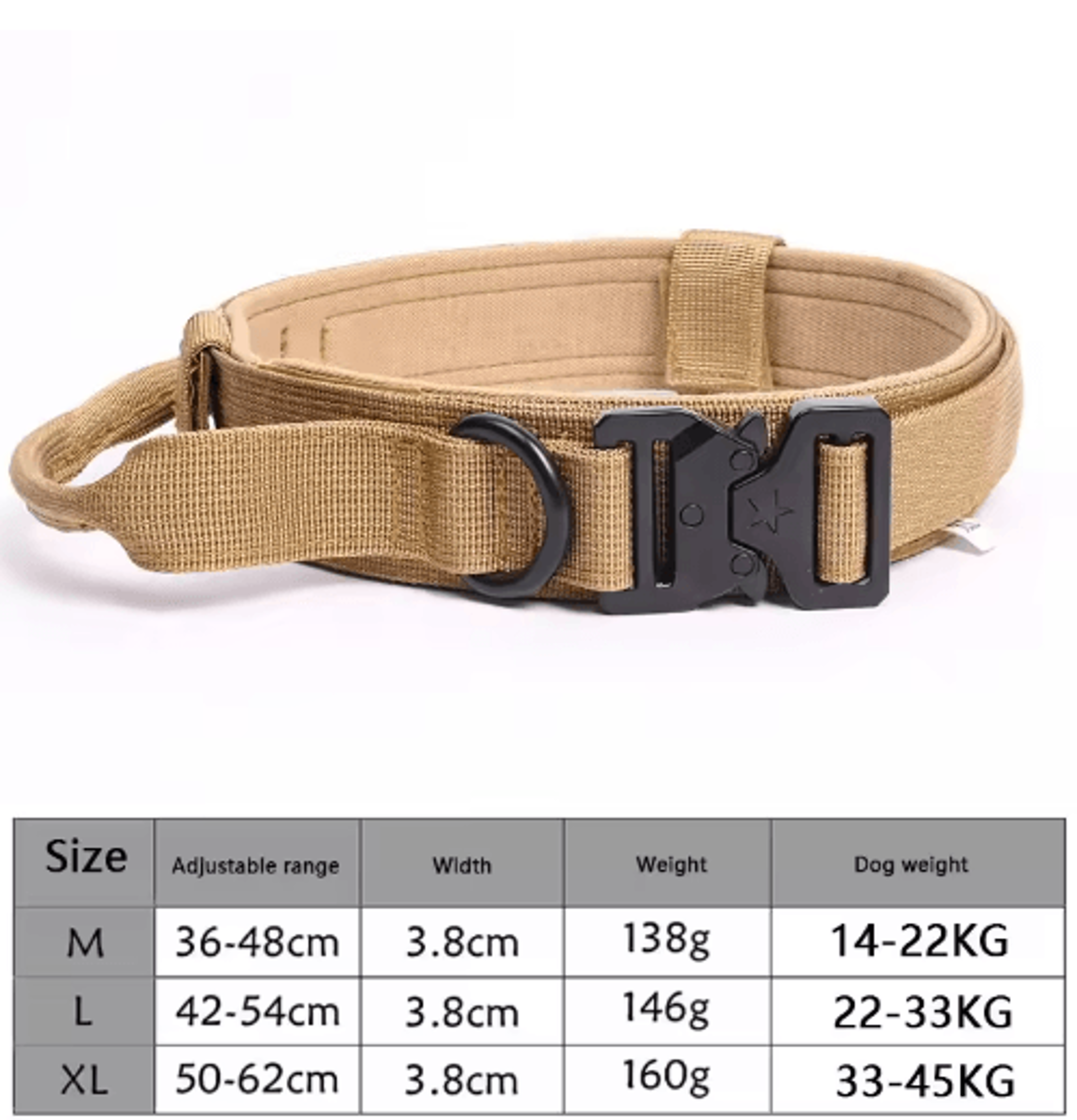 Adjustable Tactical Dog Collar  Traction Rope For Medium  Large Dogs 4