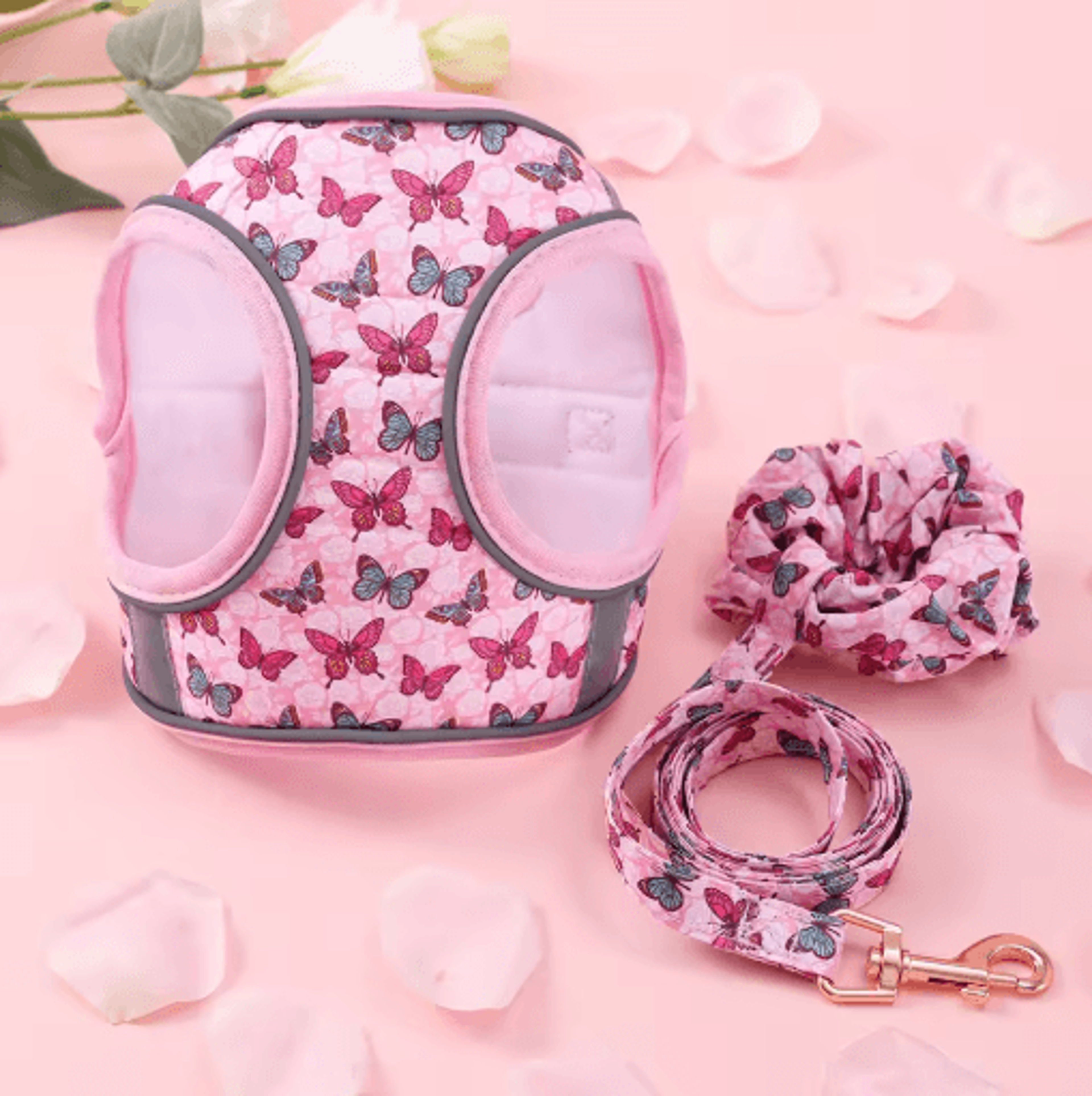 Soft Winter Small Pet Harness  Leash Set Cute Warm Vest Harness With Traction Bracelet 1
