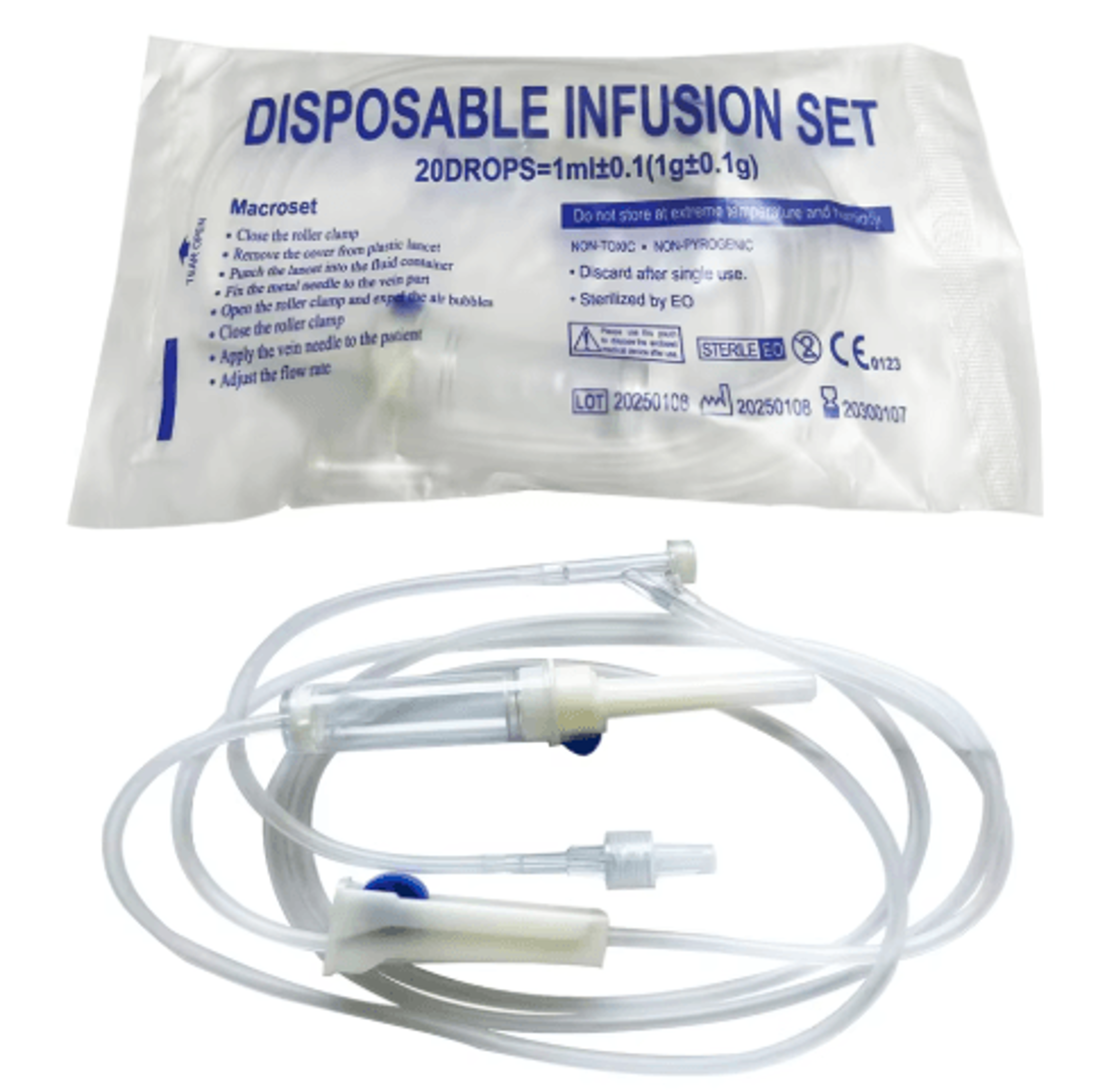 Disposable Animal Infusion Set  Extended Veterinary Drip Injection Tube With Secure Screw Mouth 0