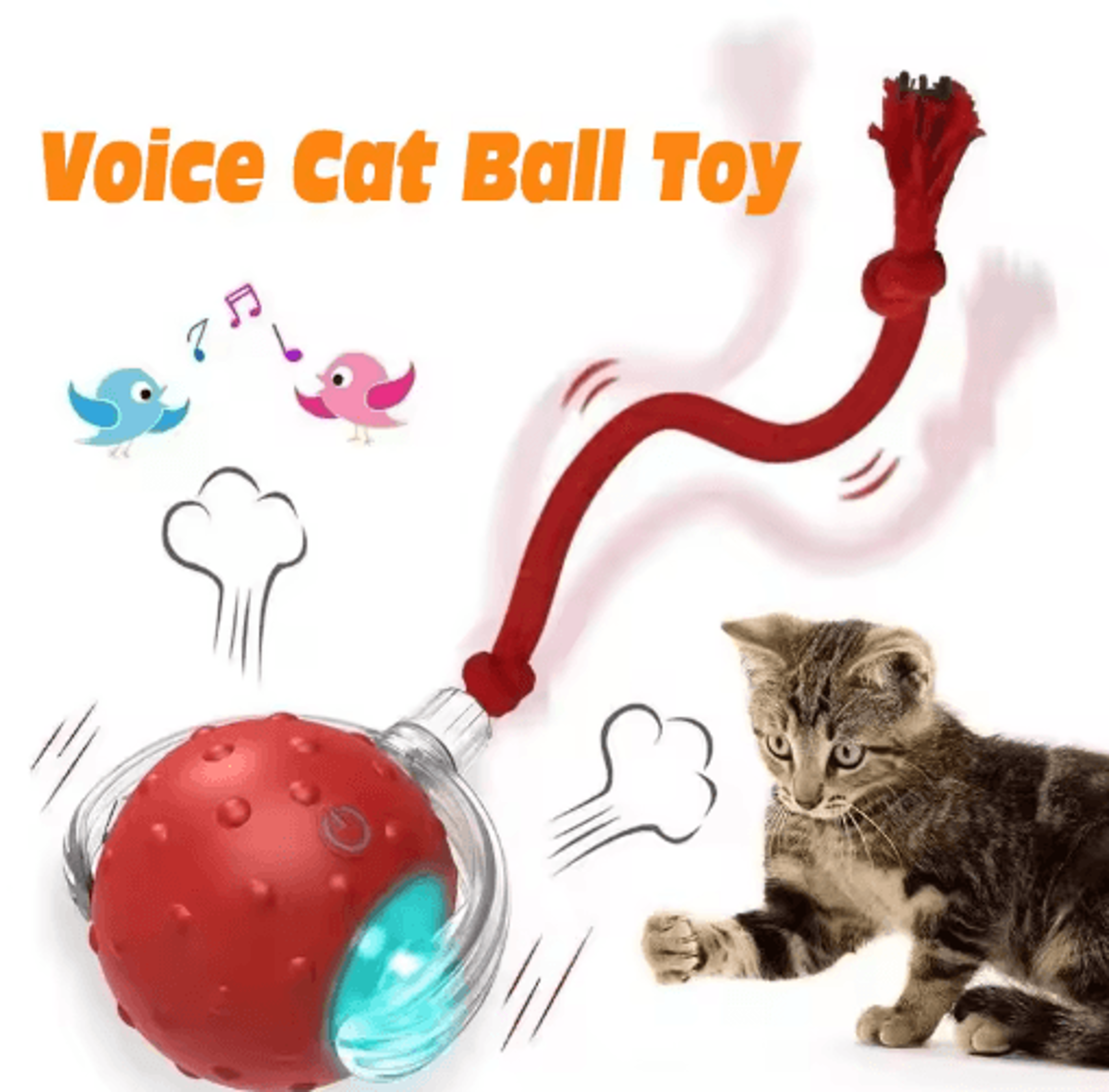 Smart Automatic Rolling Cat Ball  Rechargeable Interactive Toy For Active Cats  Kittens 9