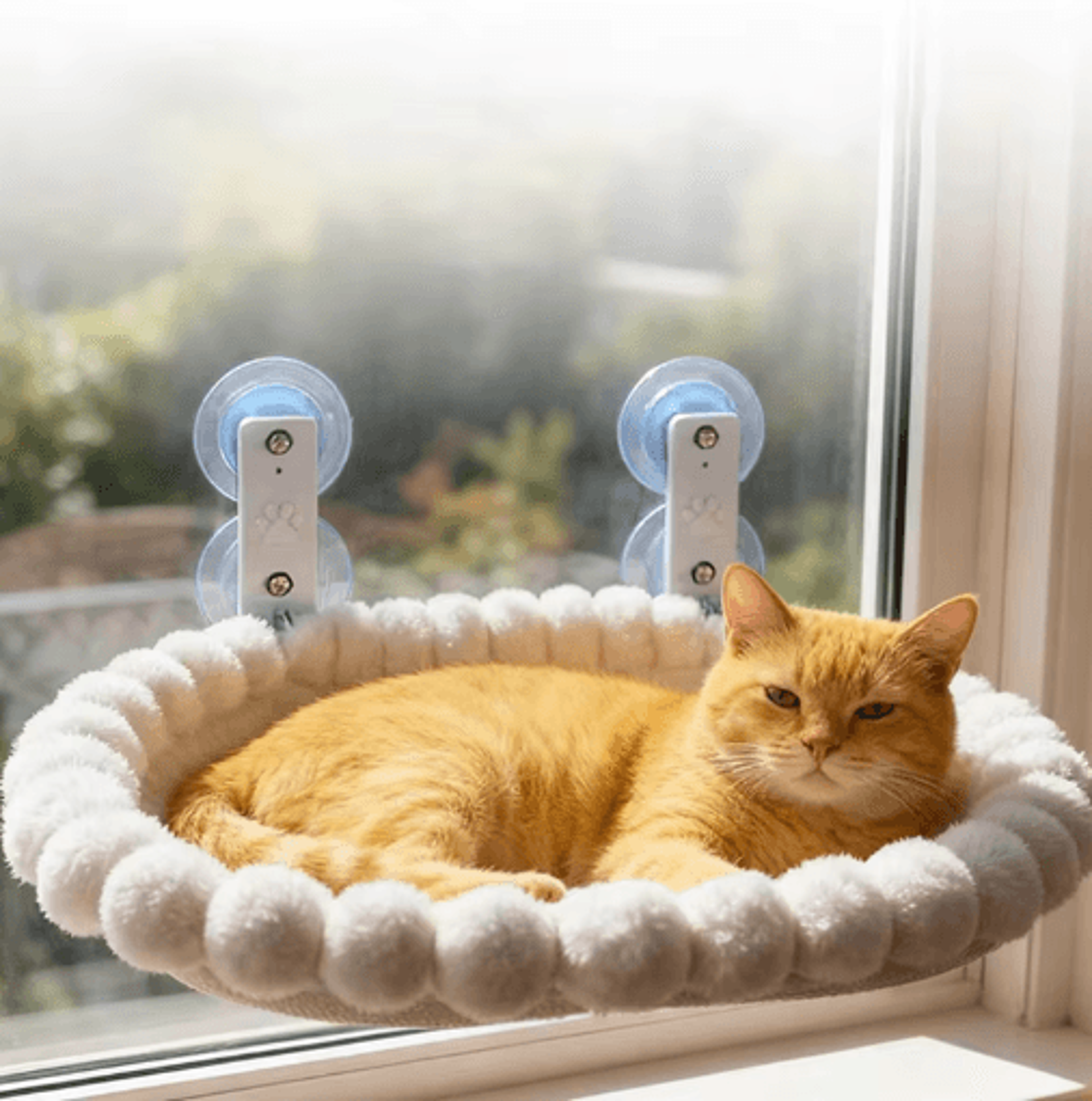 Cat Window Hammock With Strong Suction Cups  Cozy Elevated Perch For Indoor Cats 4