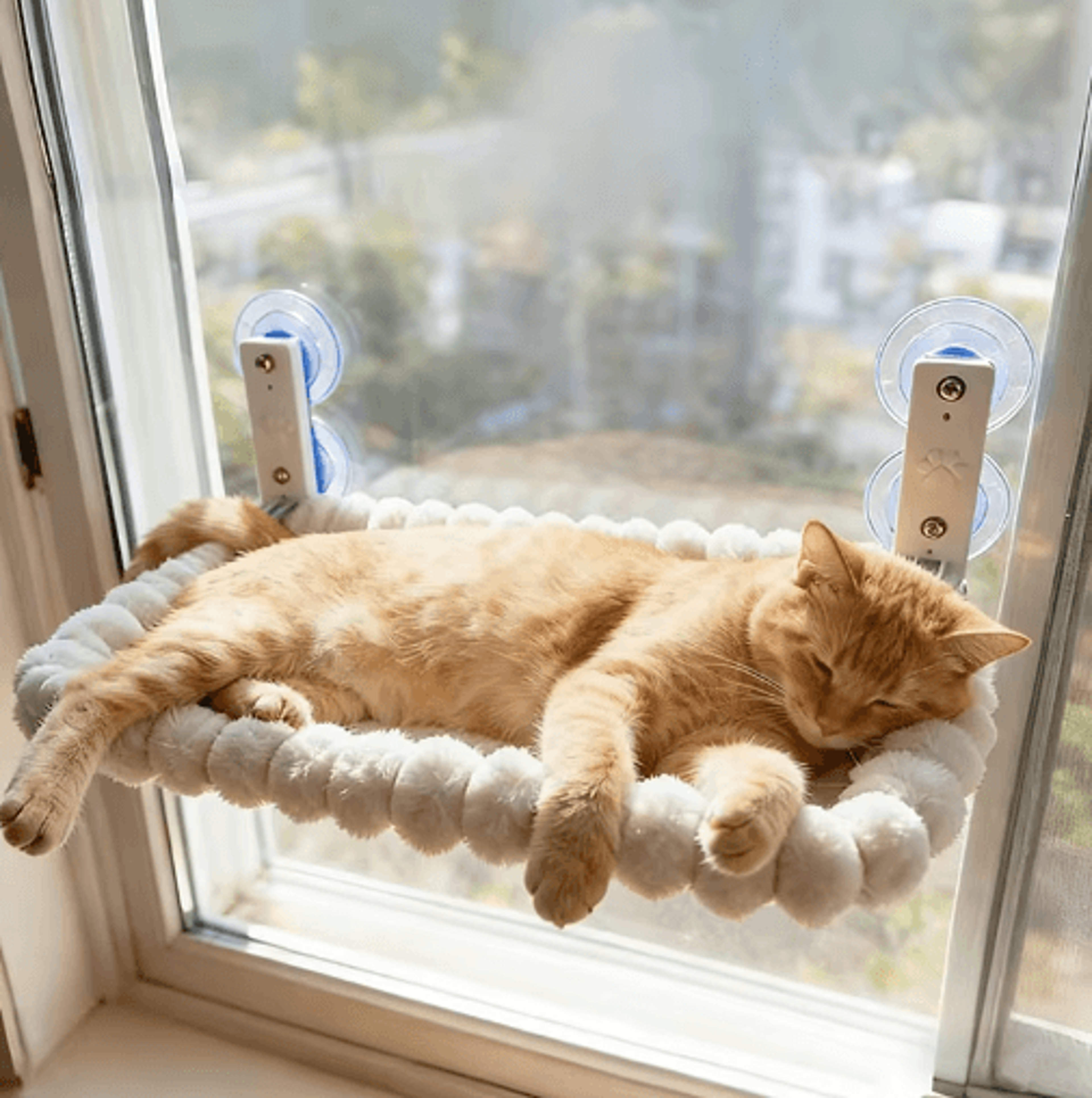 Cat Window Hammock With Strong Suction Cups  Cozy Elevated Perch For Indoor Cats 0
