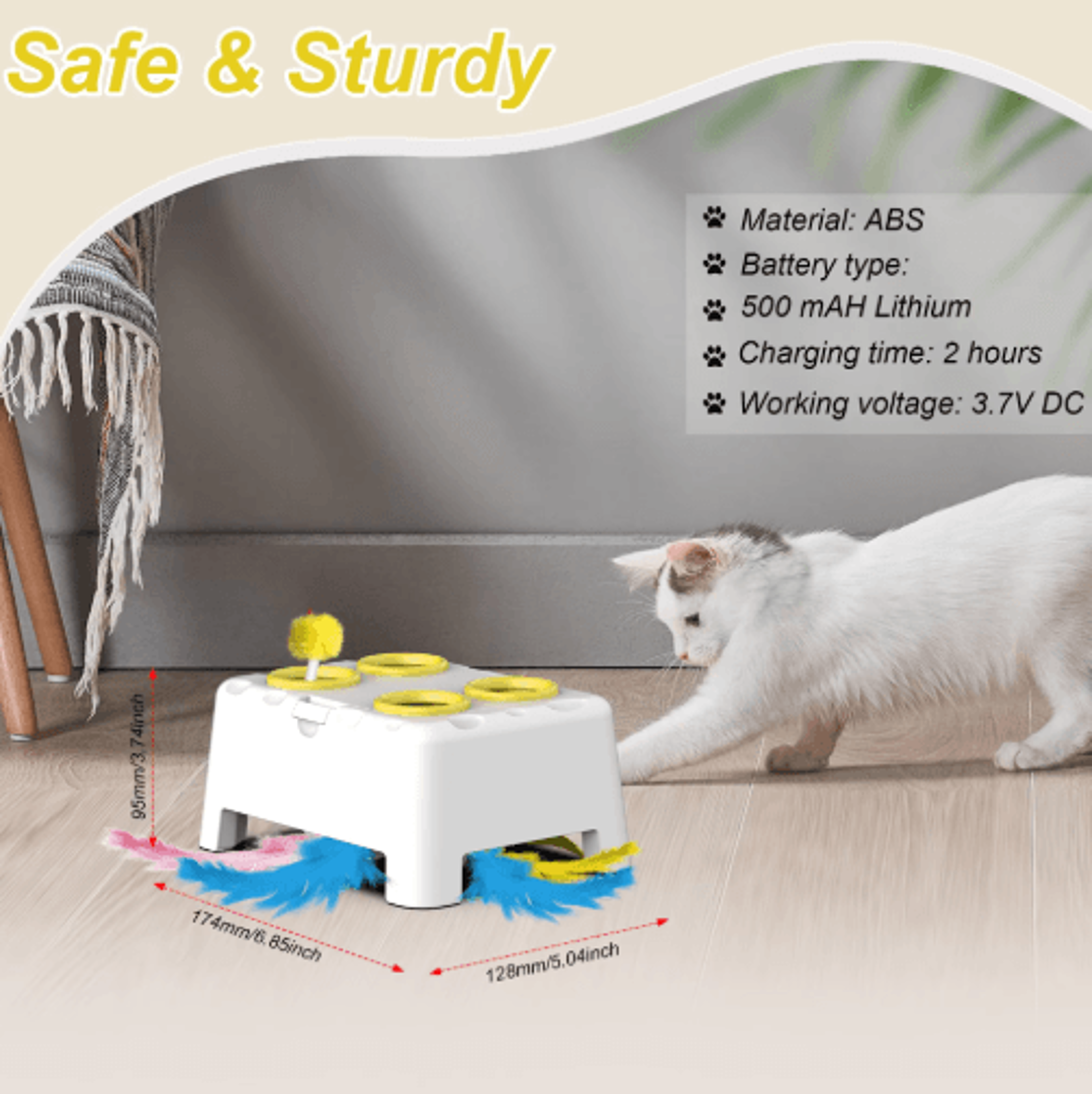 WhackAMole Automatic Cat Toy  Rechargeable Interactive PopUp Toy For Cats  Kittens 4