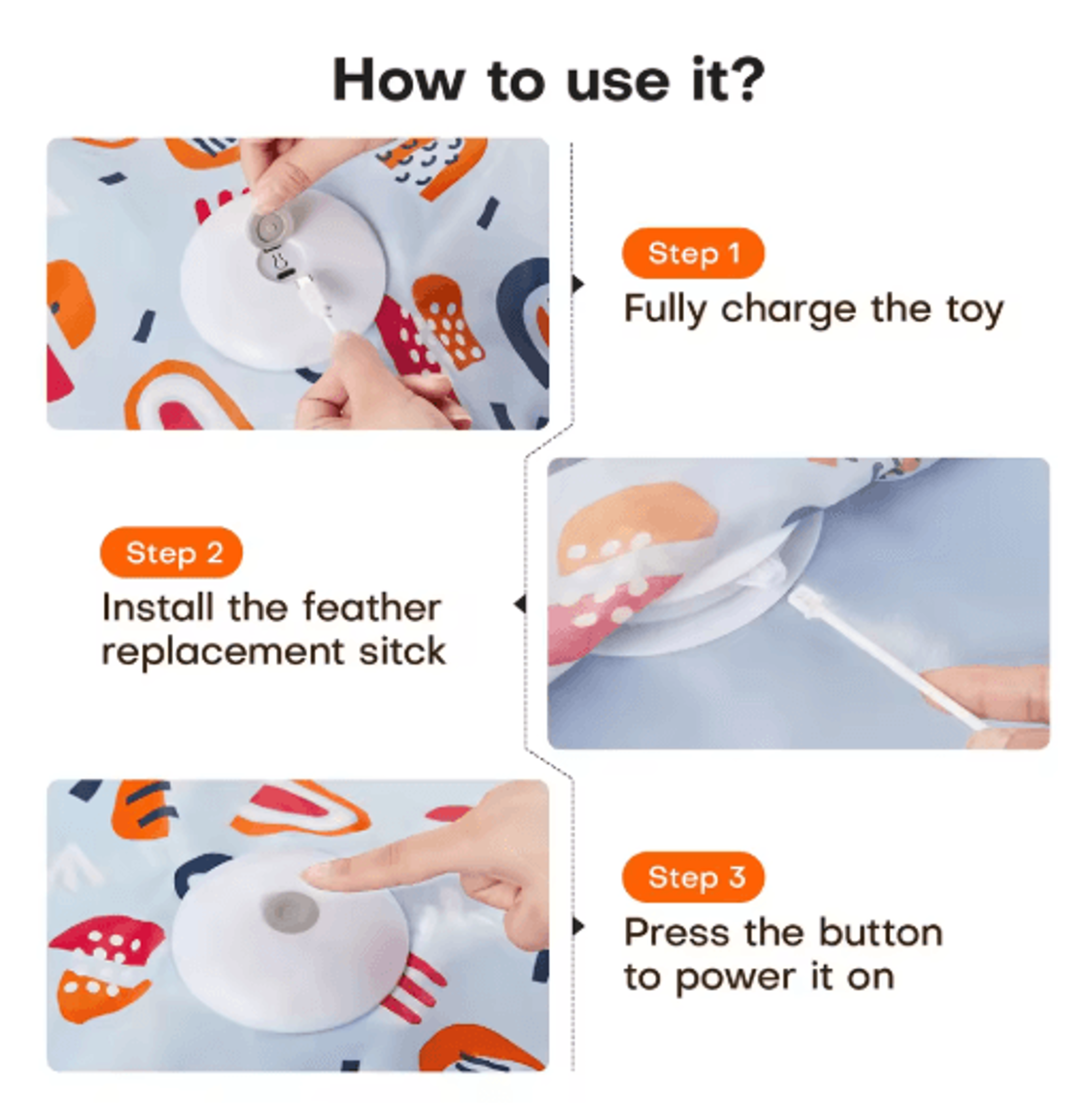 Interactive Hide  Seek Cat Toy  Motion Activated Squeaky Mouse  Feather Teaser For Cats 8