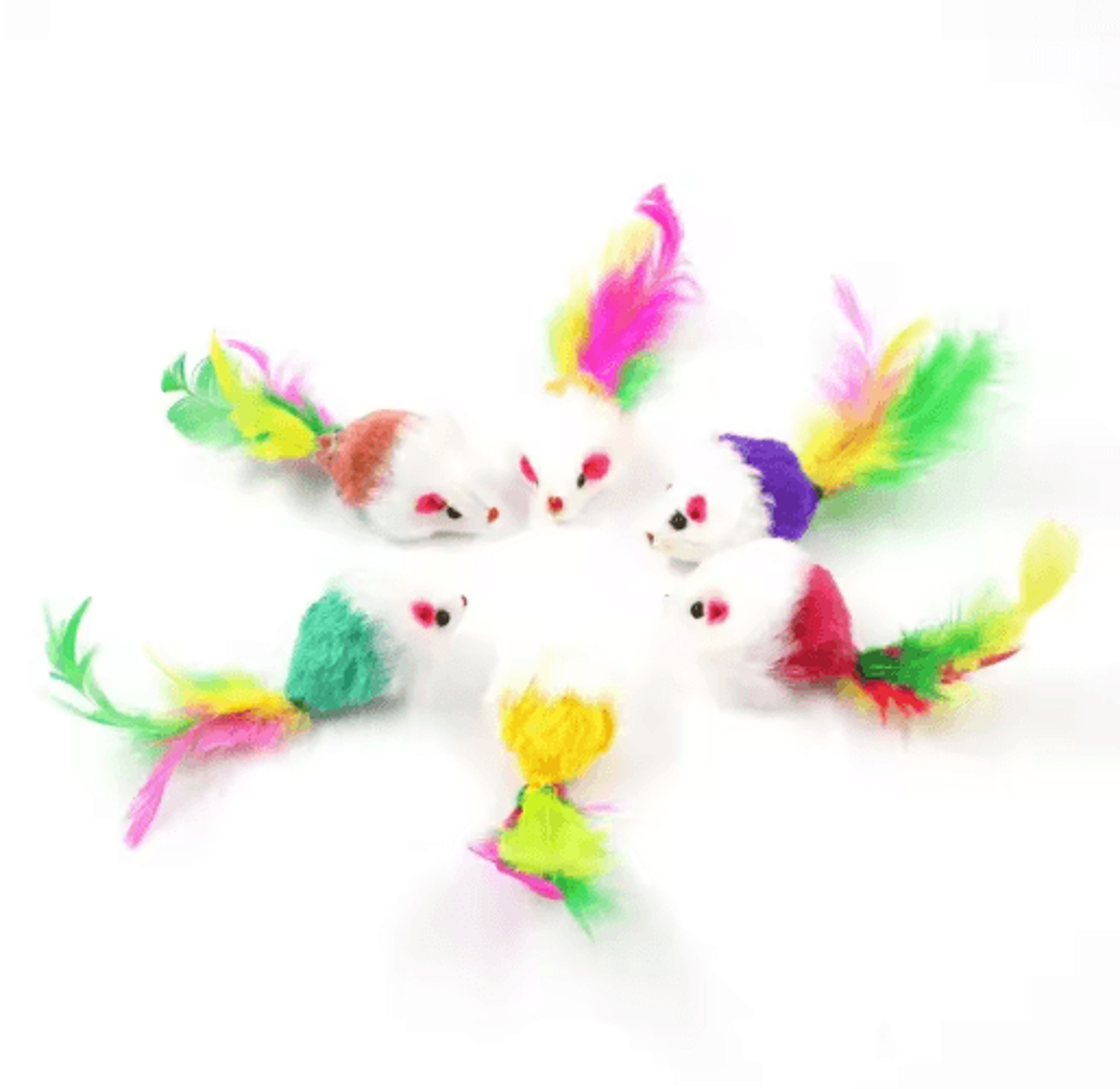 Soft Fleece Mouse  Feather Interactive Cat Toy Set 5
