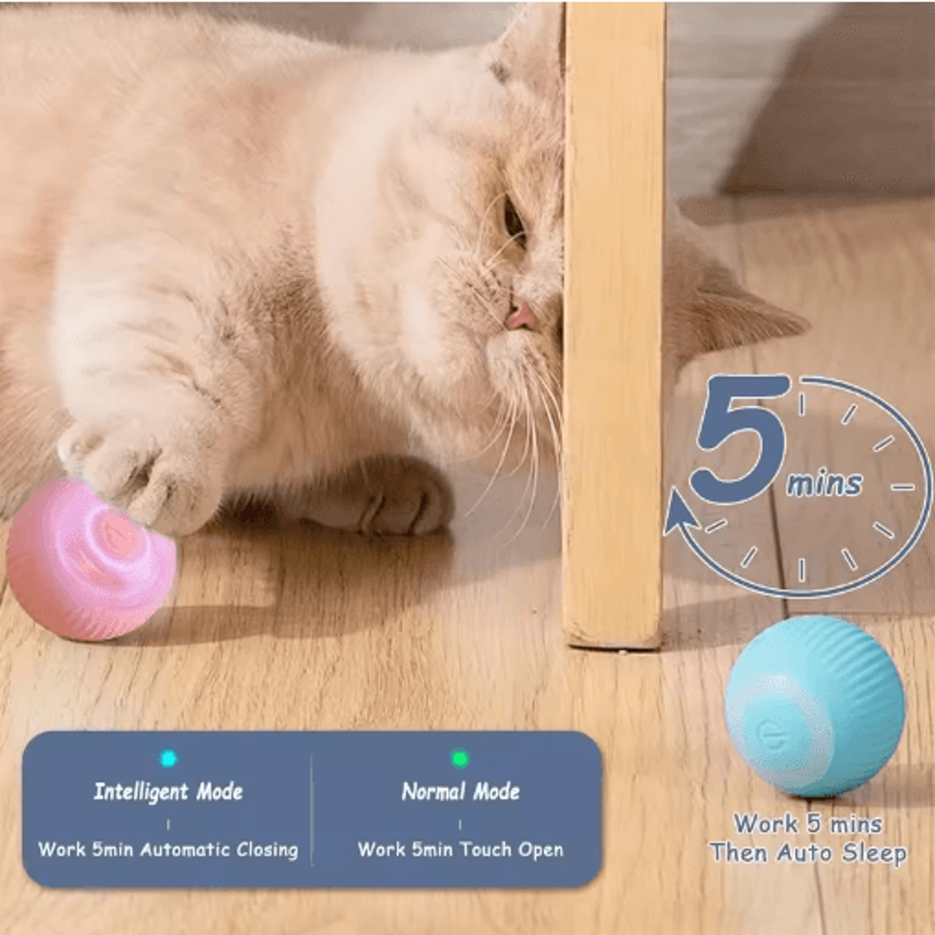 Smart Automatic Rolling Interactive Cat Ball Toy 5