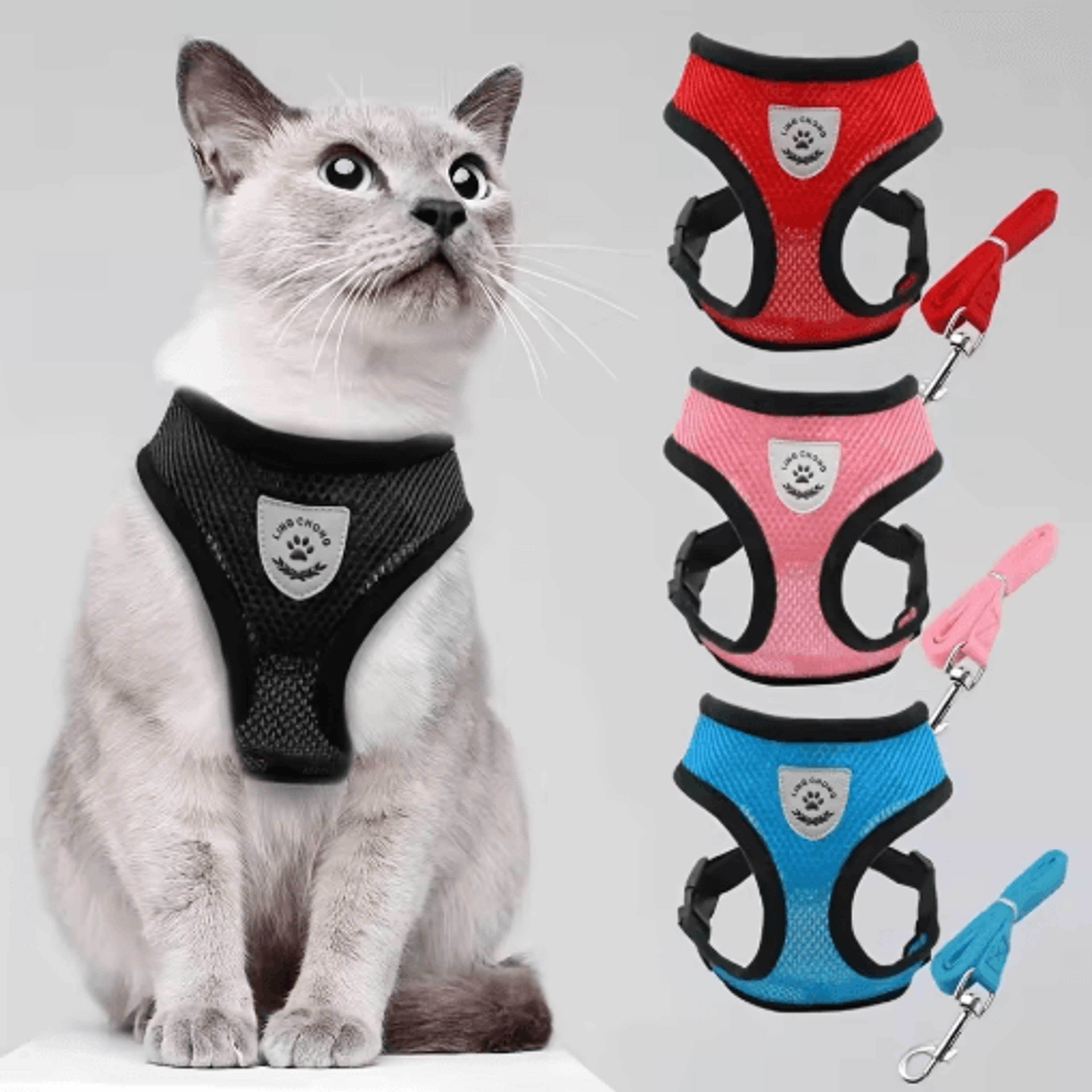 Adjustable EscapeProof Reflective Cat Harness  Leash Set 0