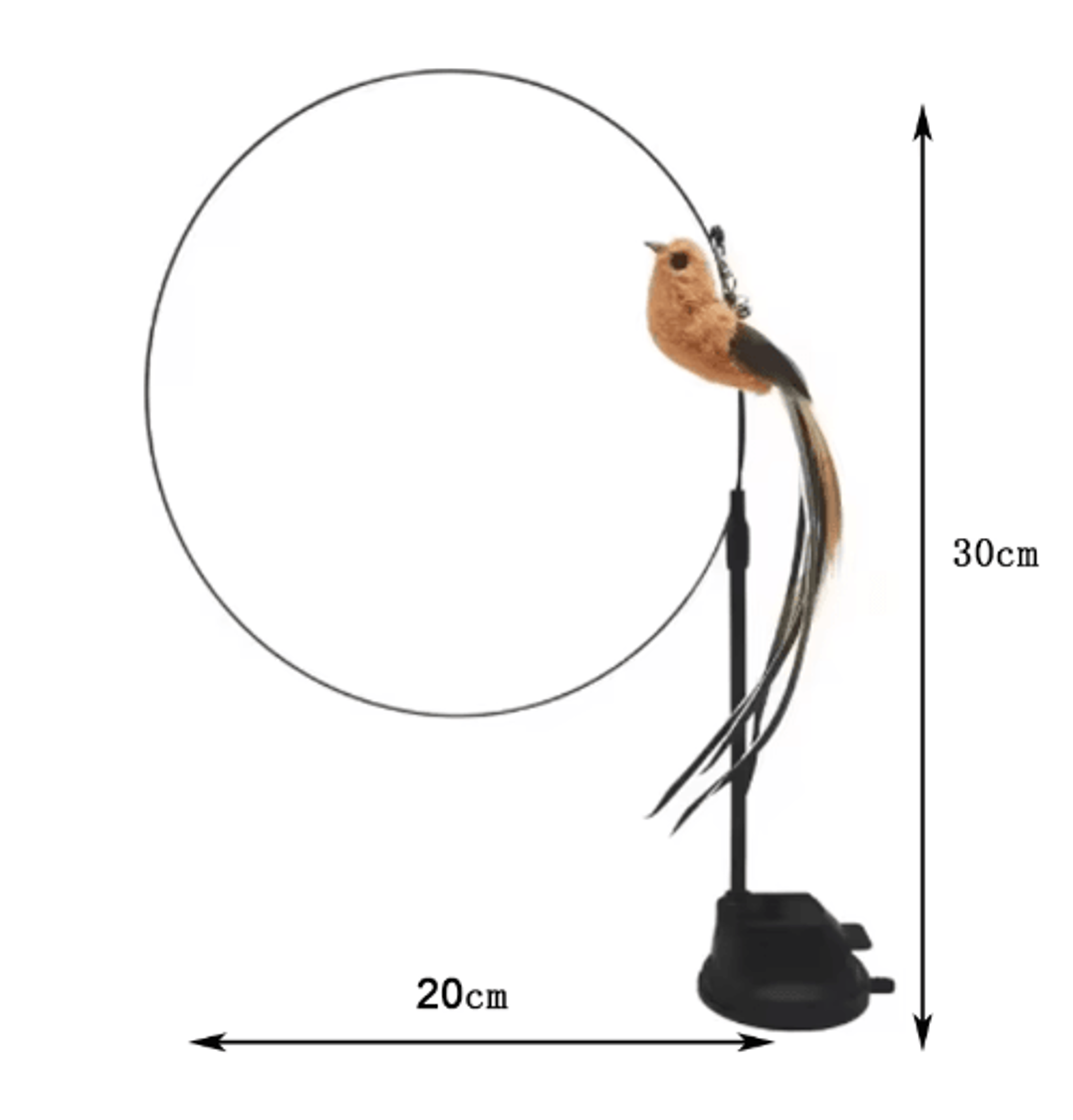 Interactive Feather Suction Cup Cat Teaser Toy With Bell 3