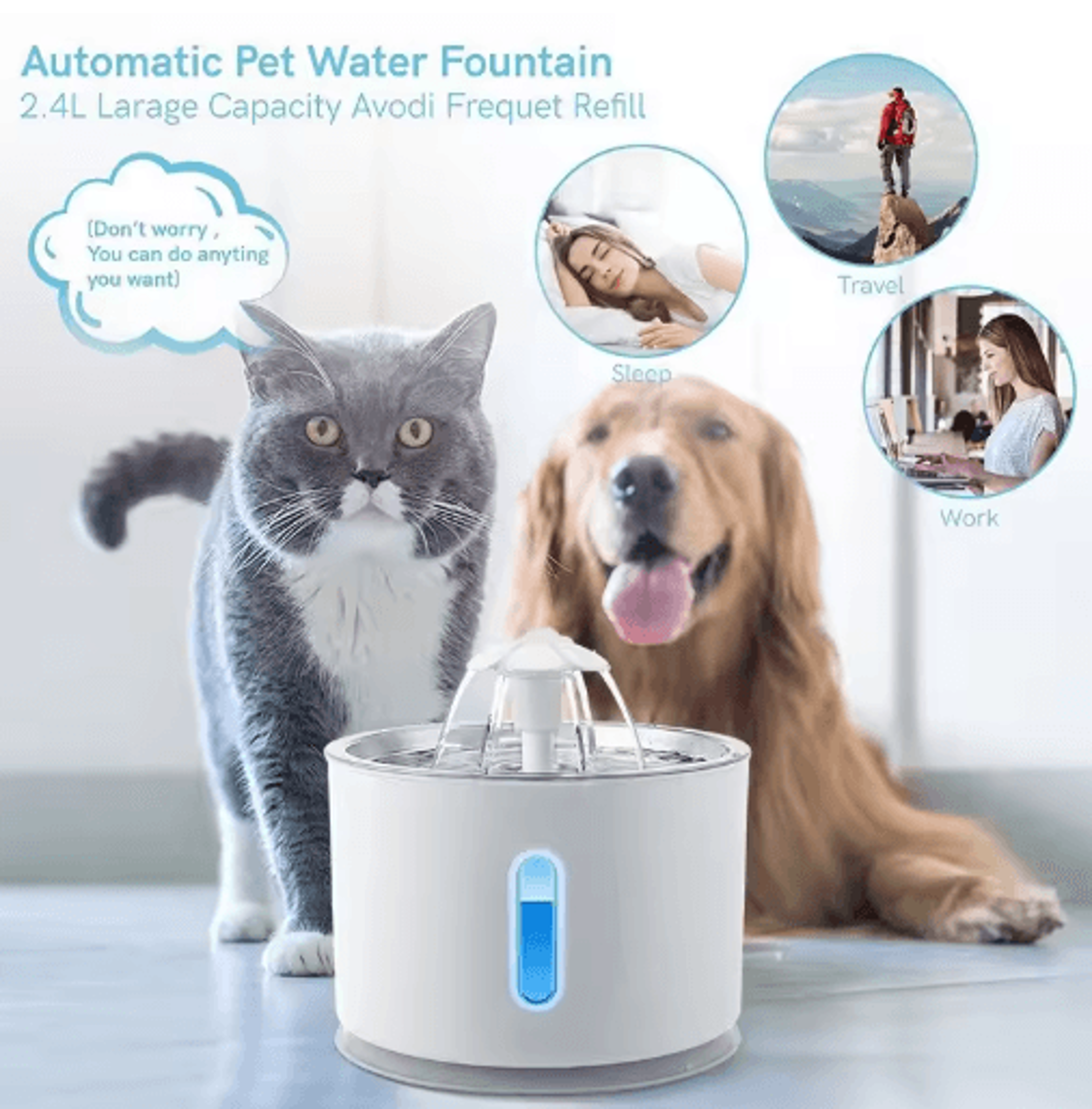 32L Stainless Steel Smart Cat Water Fountain With Silent Pump 6