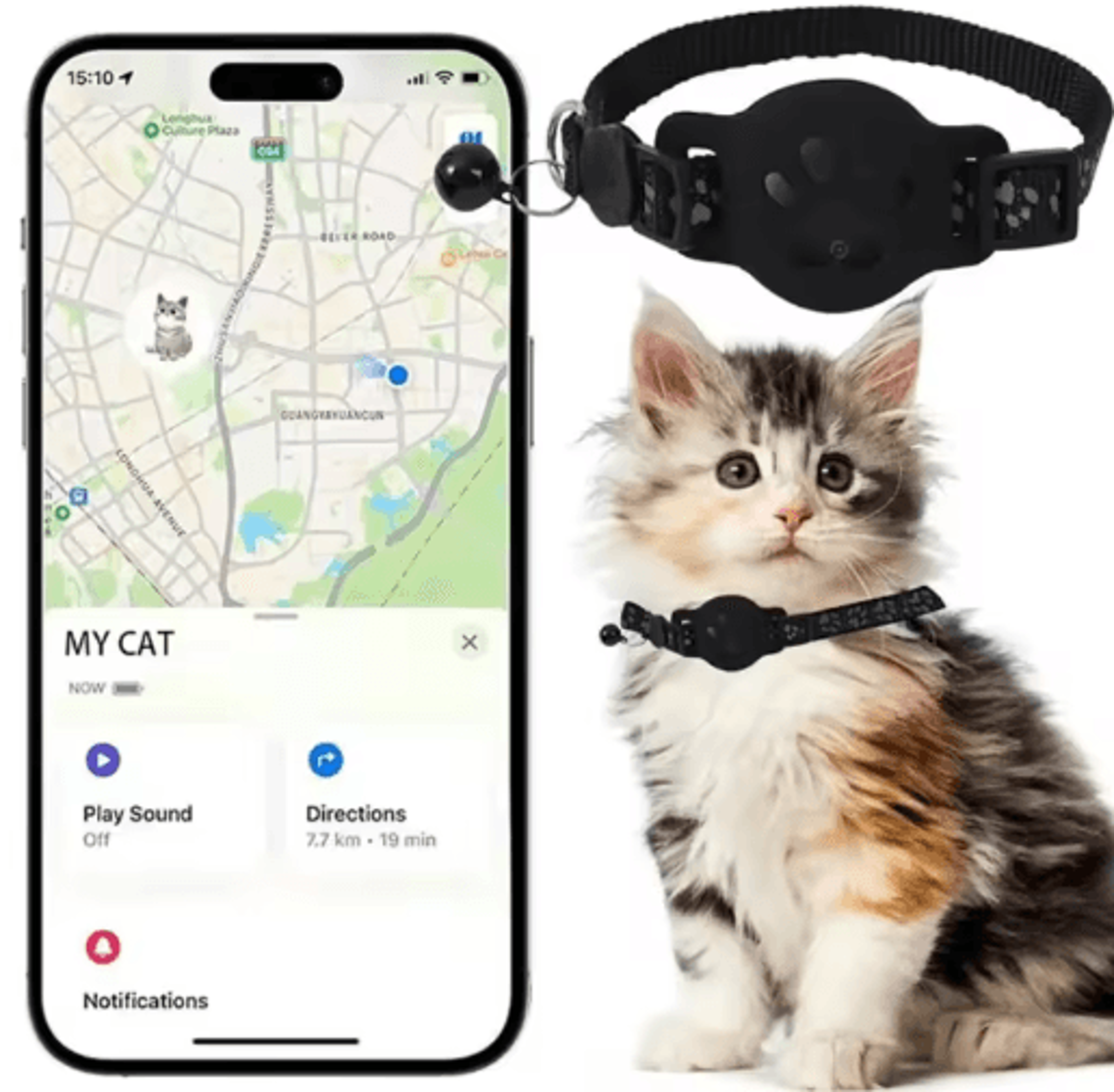 Multifunctional Smart GPS Tracker Collar For Cats  Pets 6