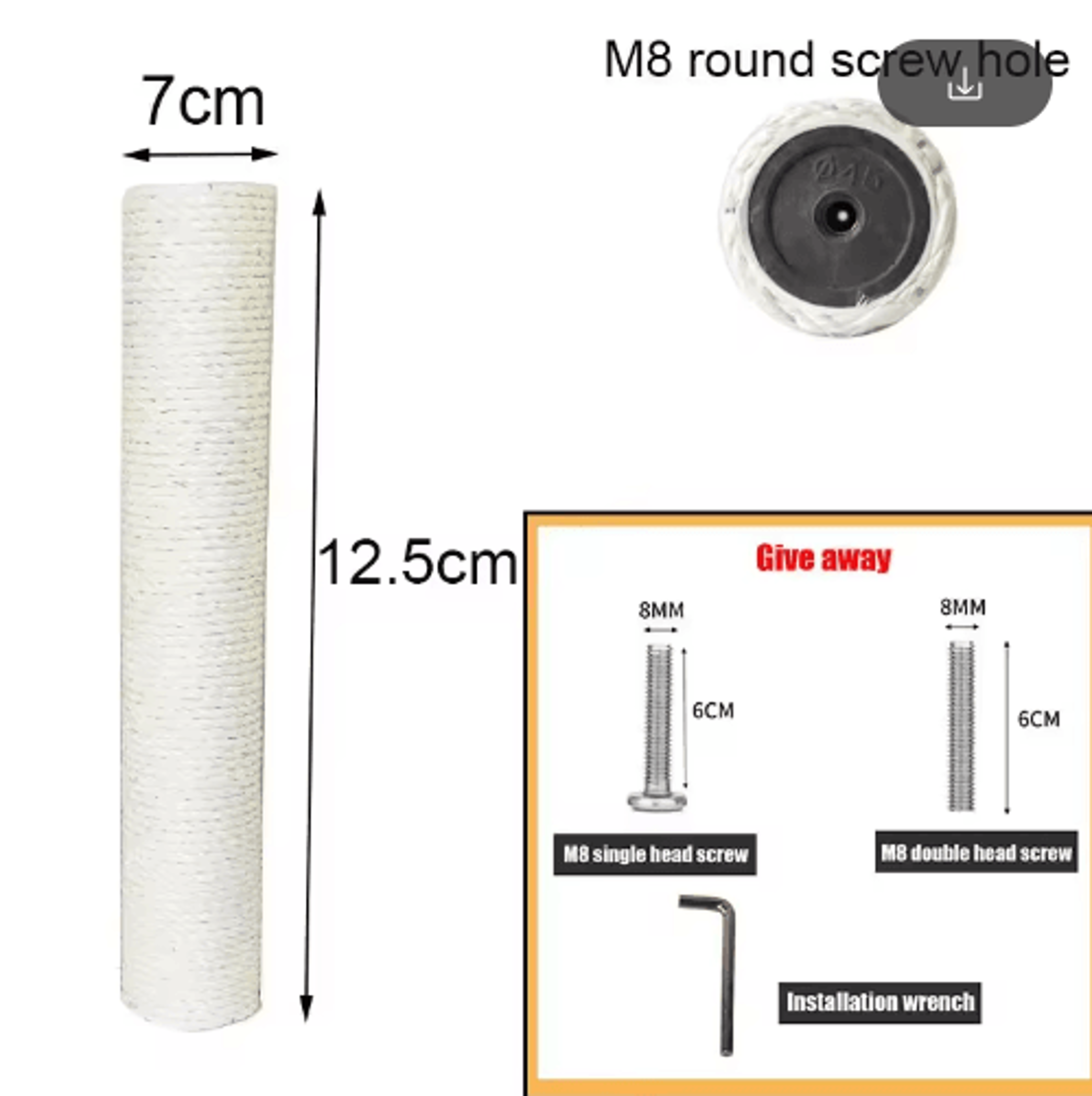 PVC Sisal Rope Cat Scratching Post Replacement For DIY Cat Trees 13