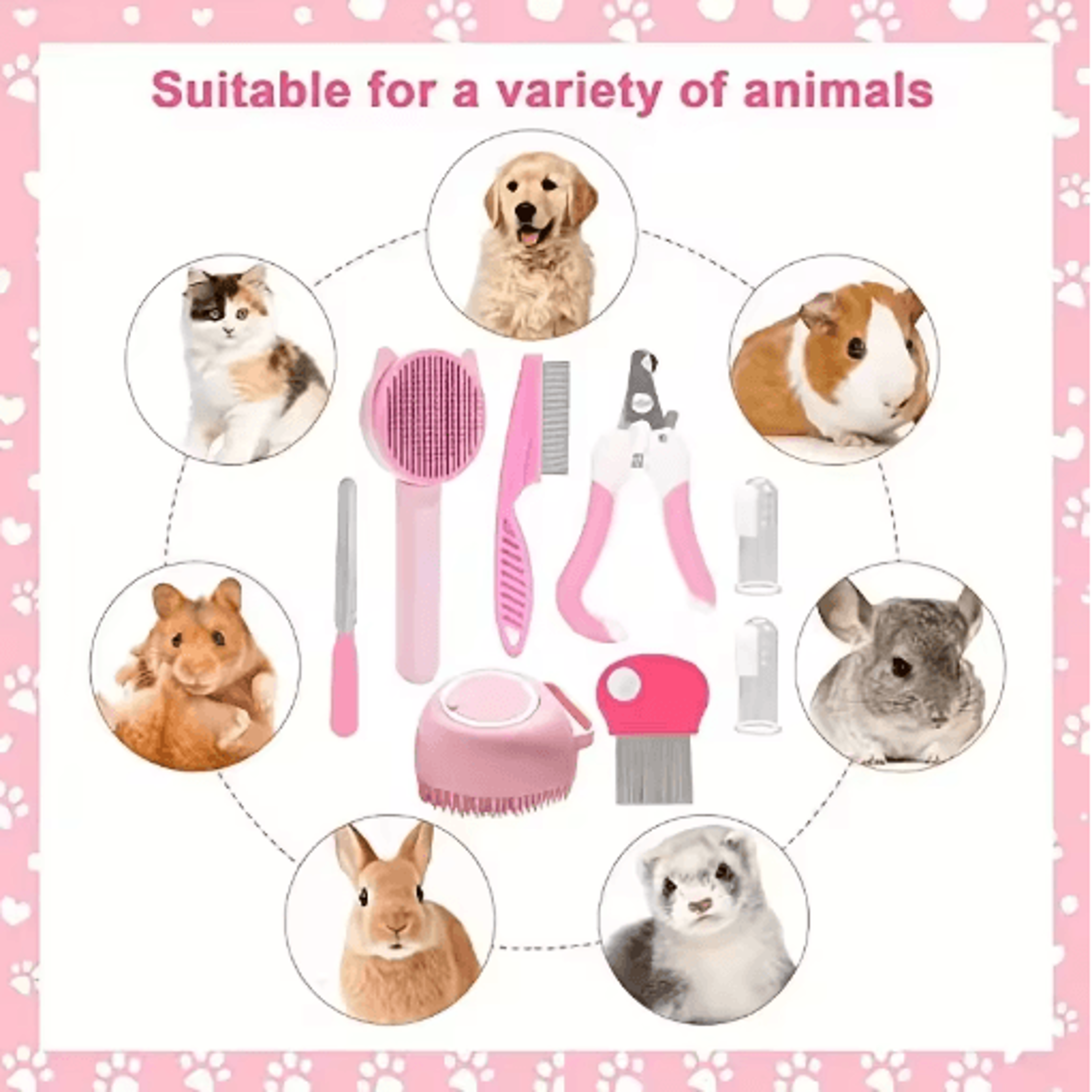8PCS Pet Grooming  Self Cleaning Beauty Kit For Cats  Dogs 5