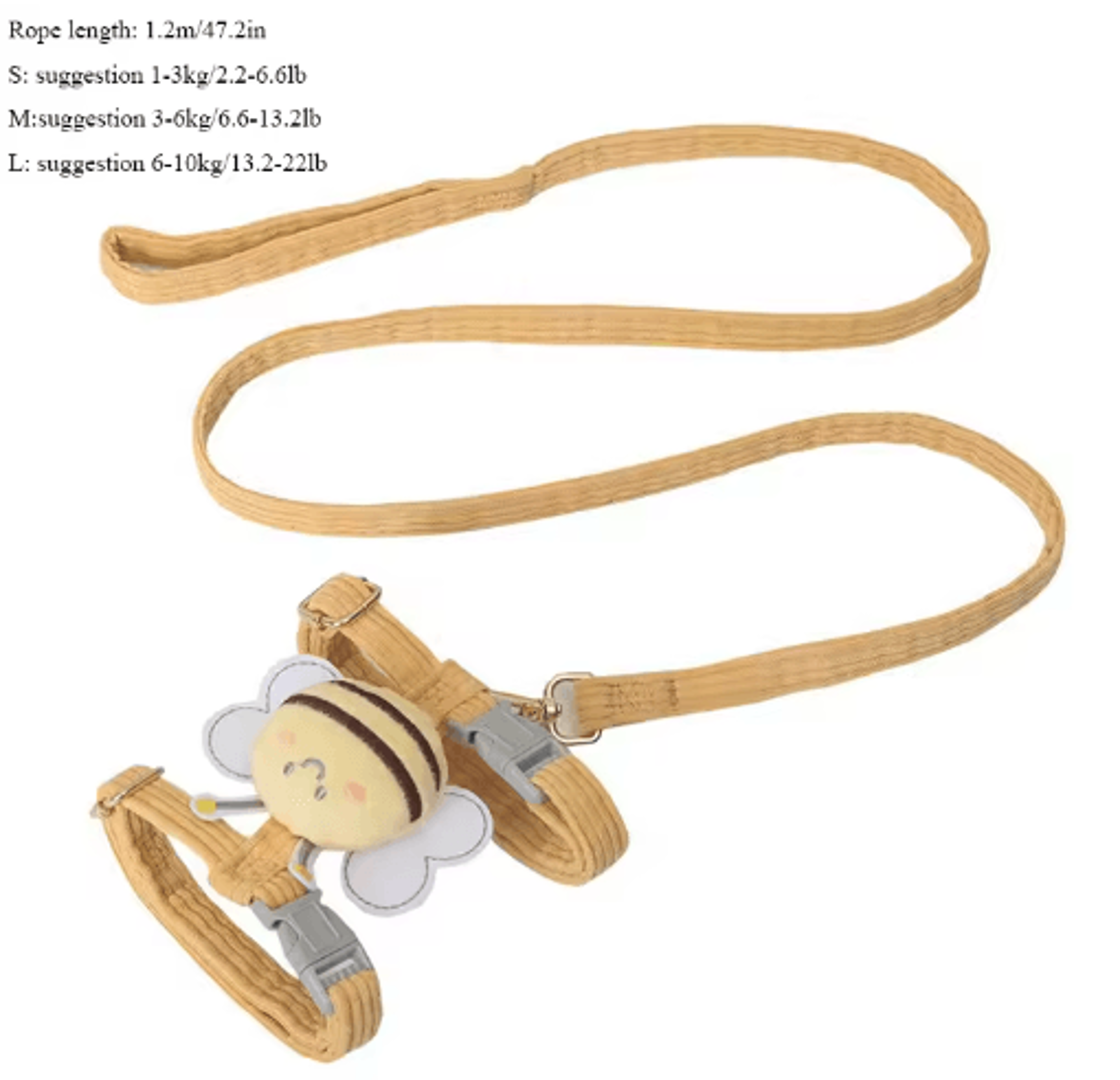 Cute Bee Lightweight Cat Harness  Outdoor Leash Set 6