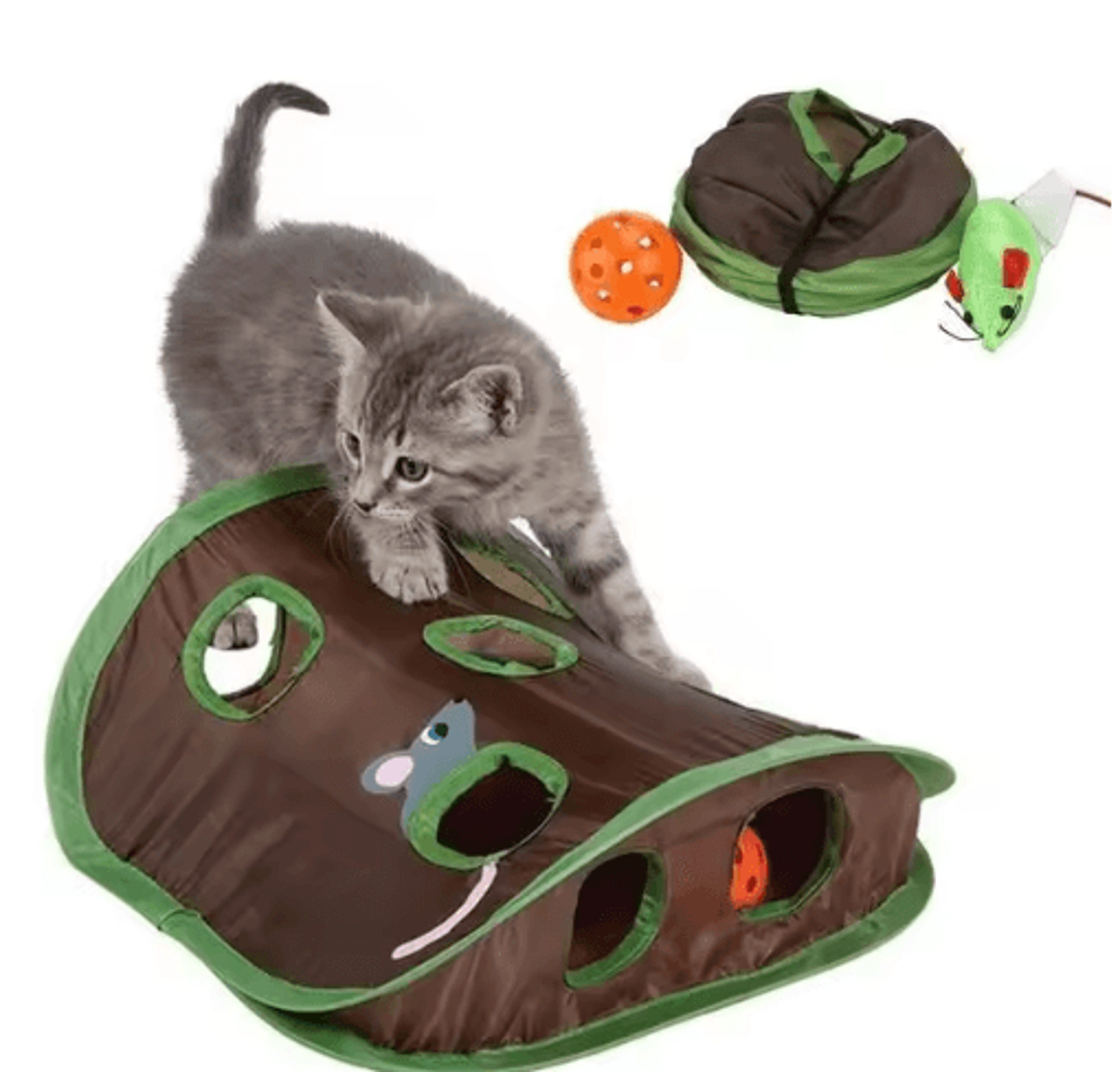 Interactive 9Hole Hide  Seek Cat Tunnel Toy 1