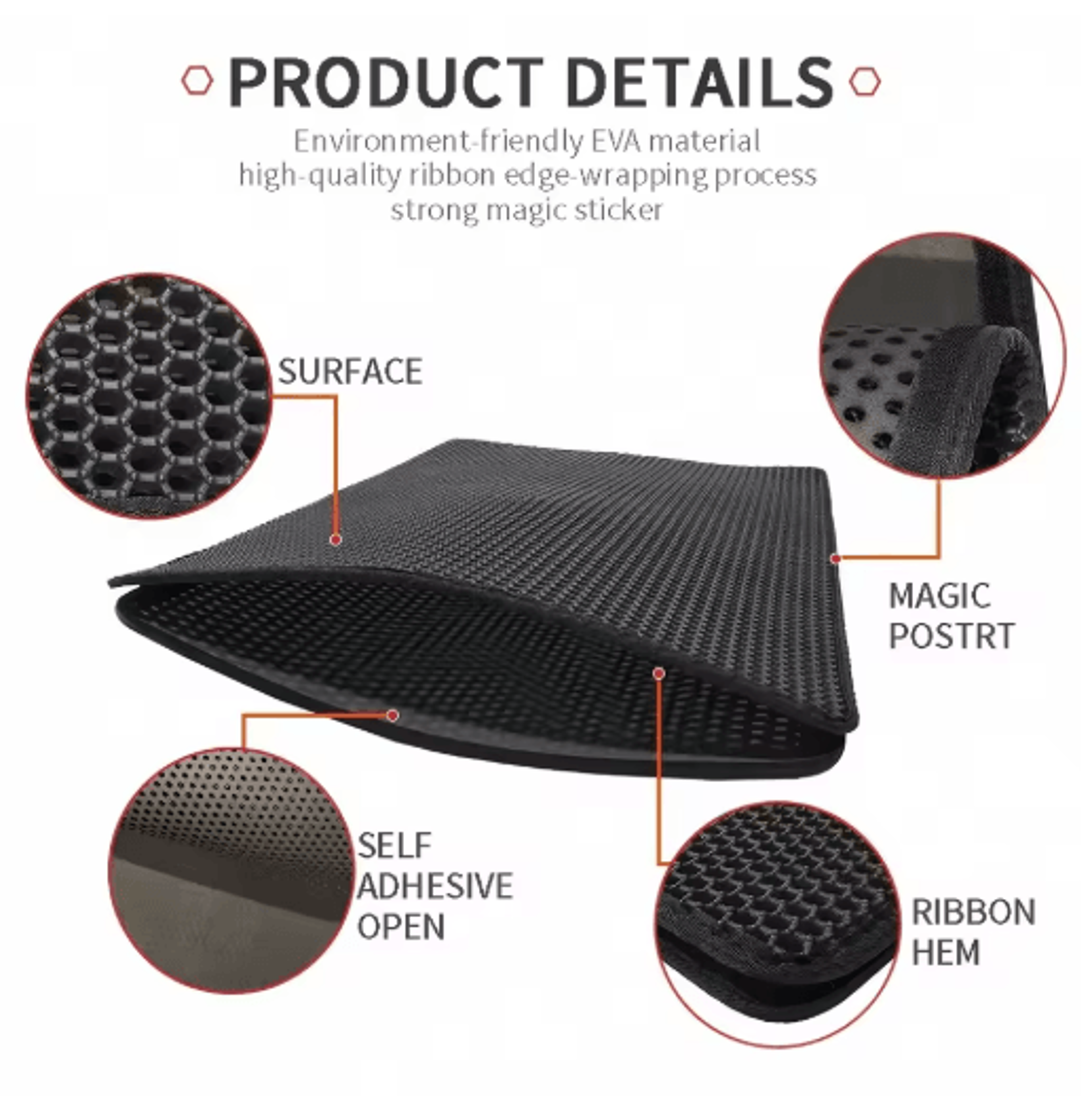 TrapGuard DoubleLayer Waterproof Cat Litter Mat Washable Sand Trapping Pad 7