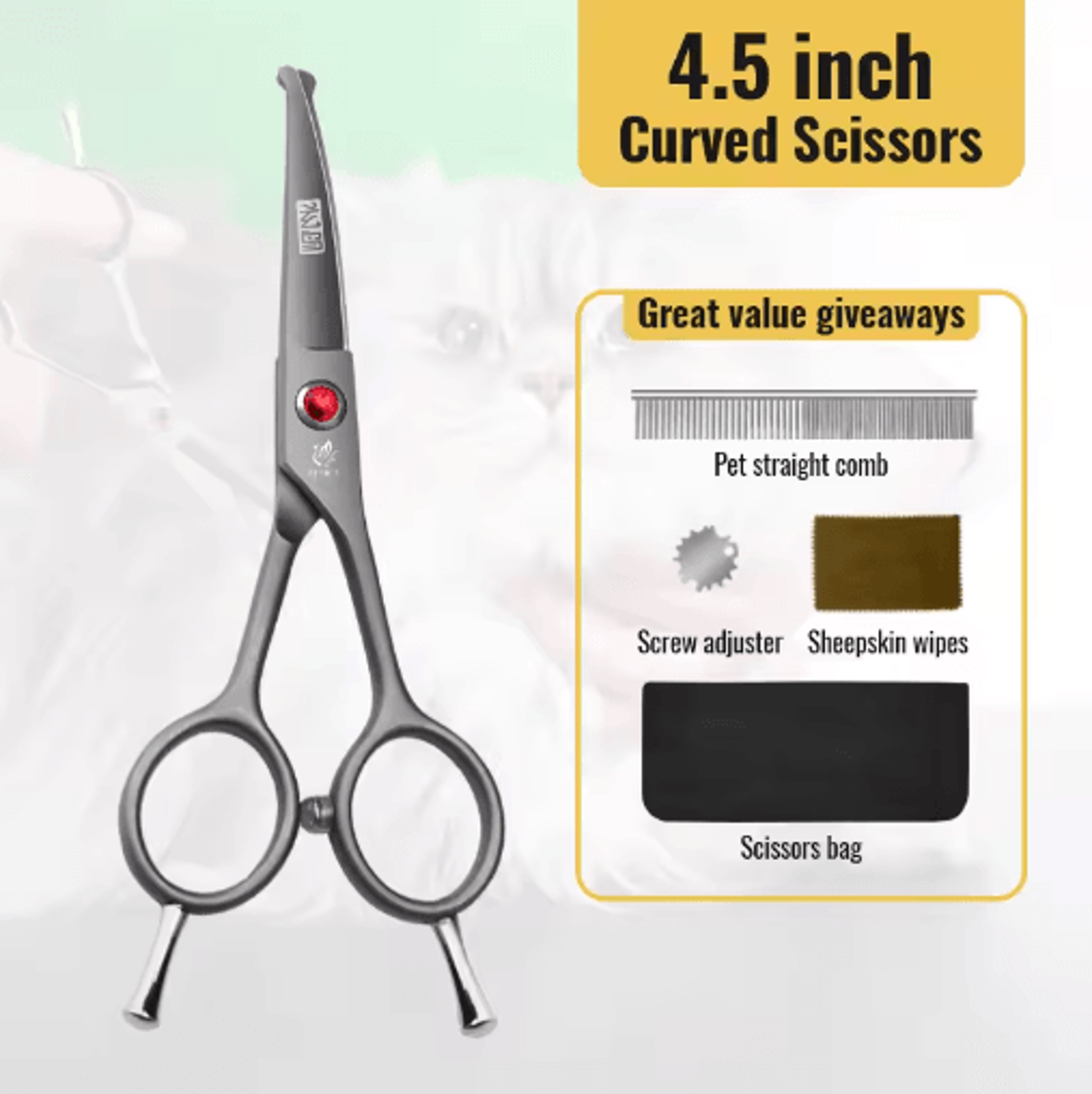 Fenice Professional Round Tip Pet Grooming Scissors  Safe Trimming Tool For Eyes Face  Paws 5