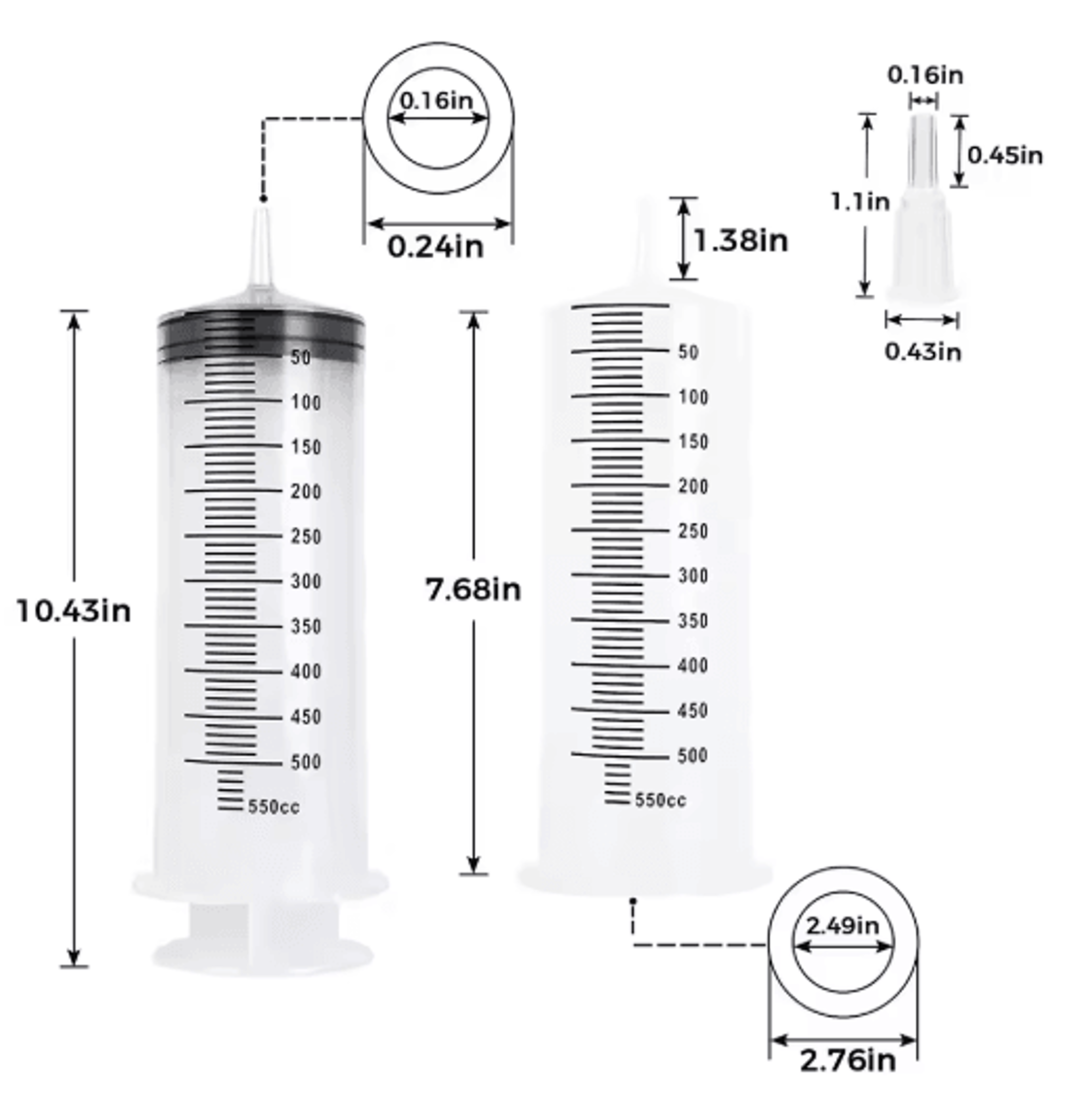 Flow Master Large Capacity Feeding Syringe Kit With Hose  MultiPurpose Pet Care Injector 15