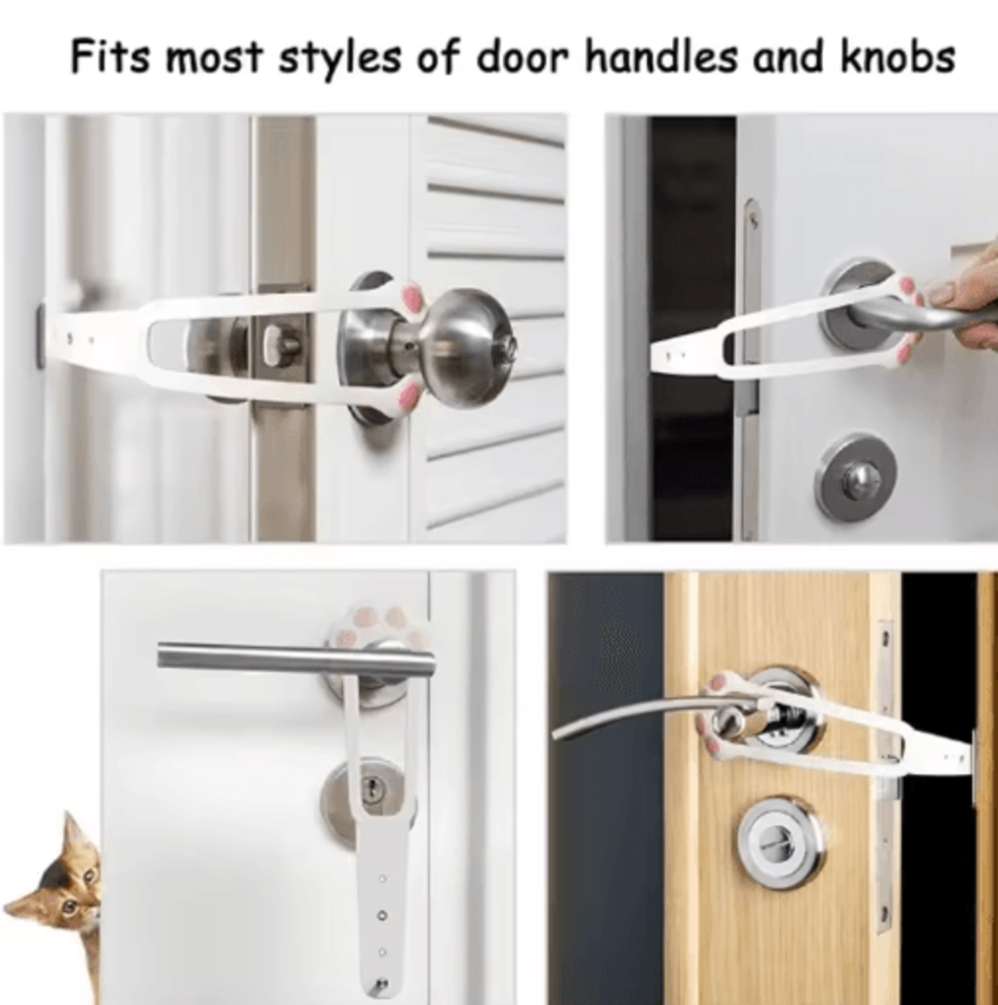 FlexGuard Adjustable Pet Door Latch  Elastic Cat  Dog Door Stopper 8