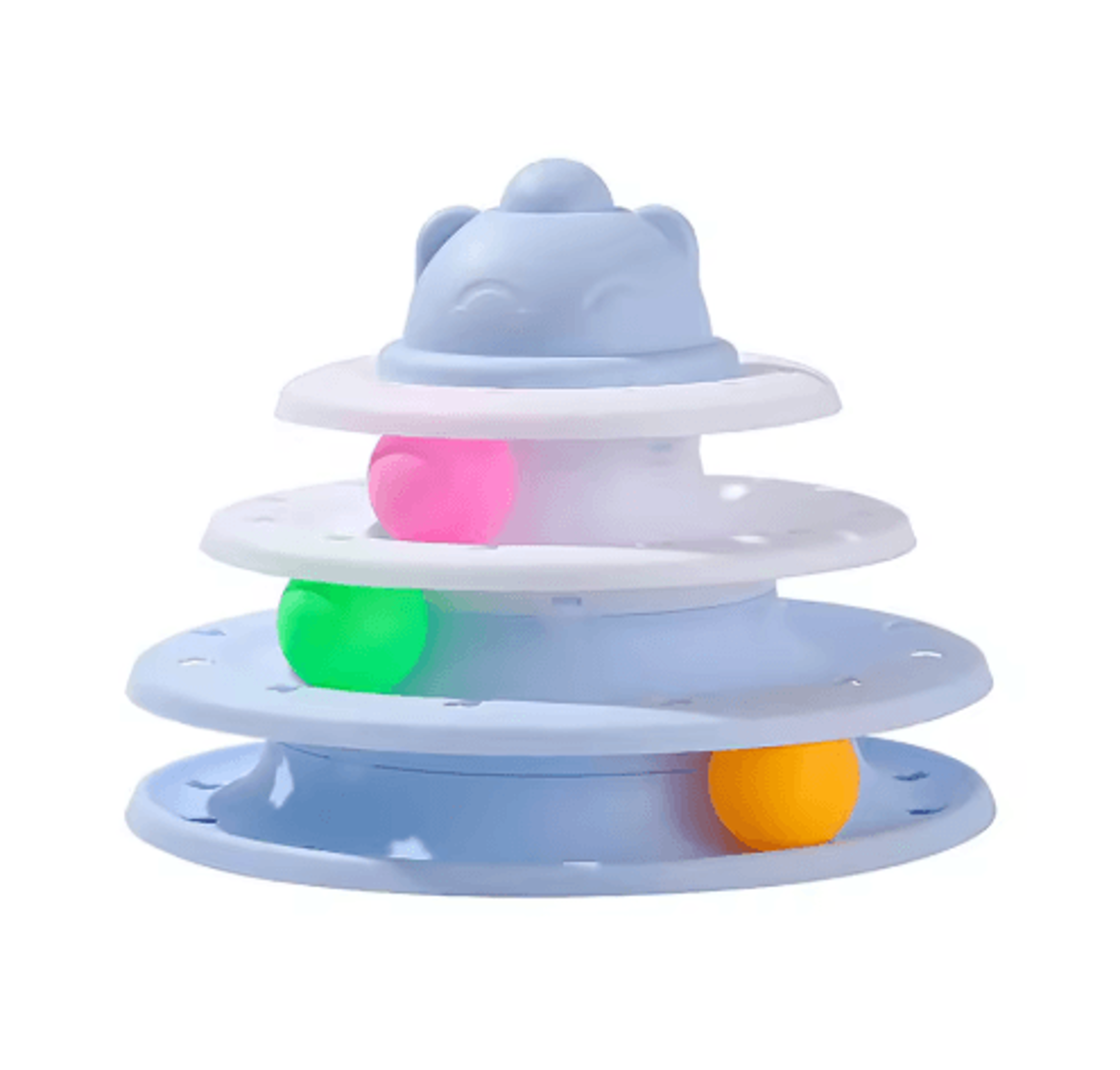 SpinPaws 4Level Interactive Cat Toy Tower  Rolling Ball Puzzle Track 1