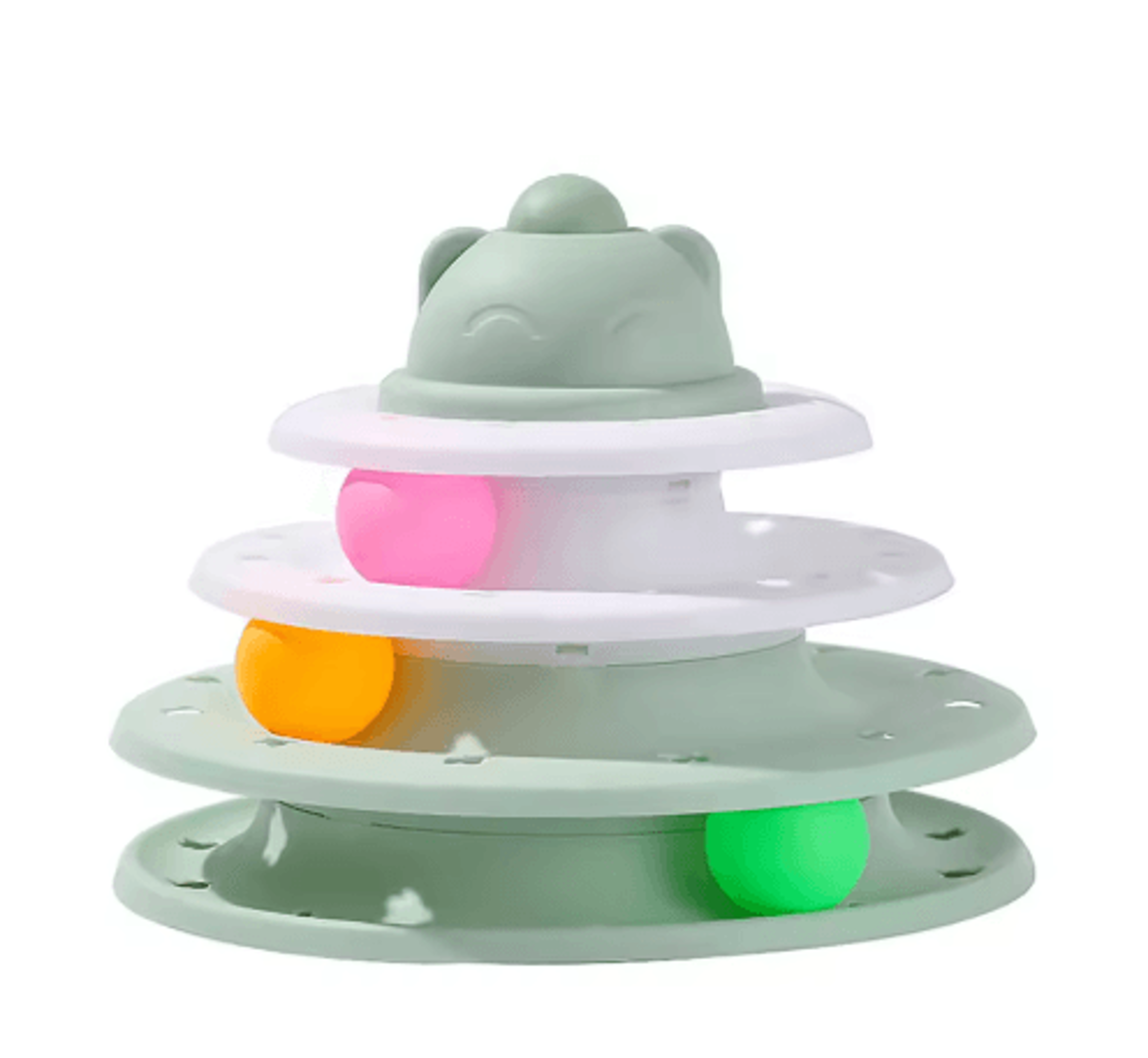 SpinPaws 4Level Interactive Cat Toy Tower  Rolling Ball Puzzle Track 4