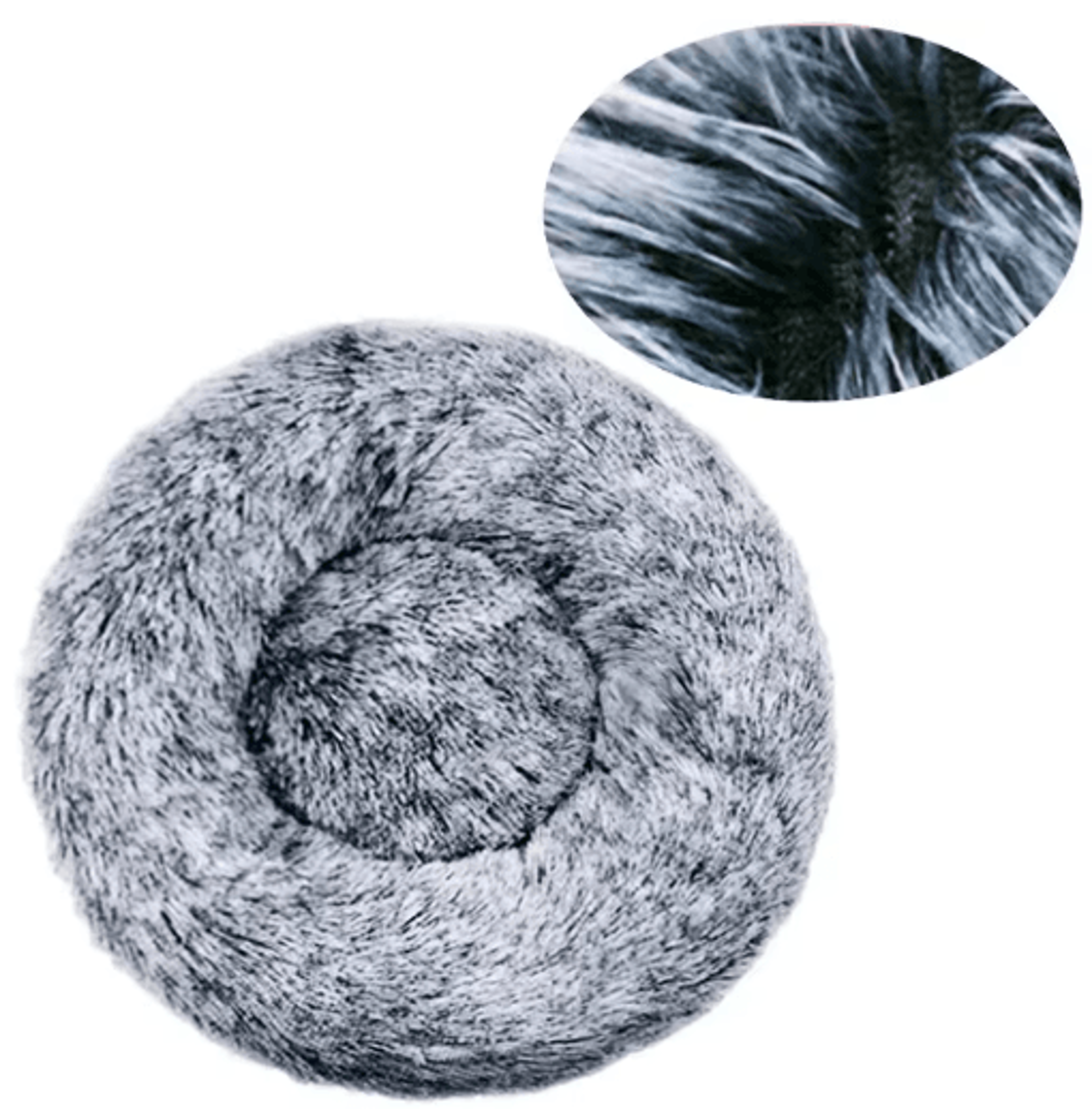 Long Plush Round Pet Bed  Super Soft Winter Sleeping Nest For Cats  Medium Dogs 2