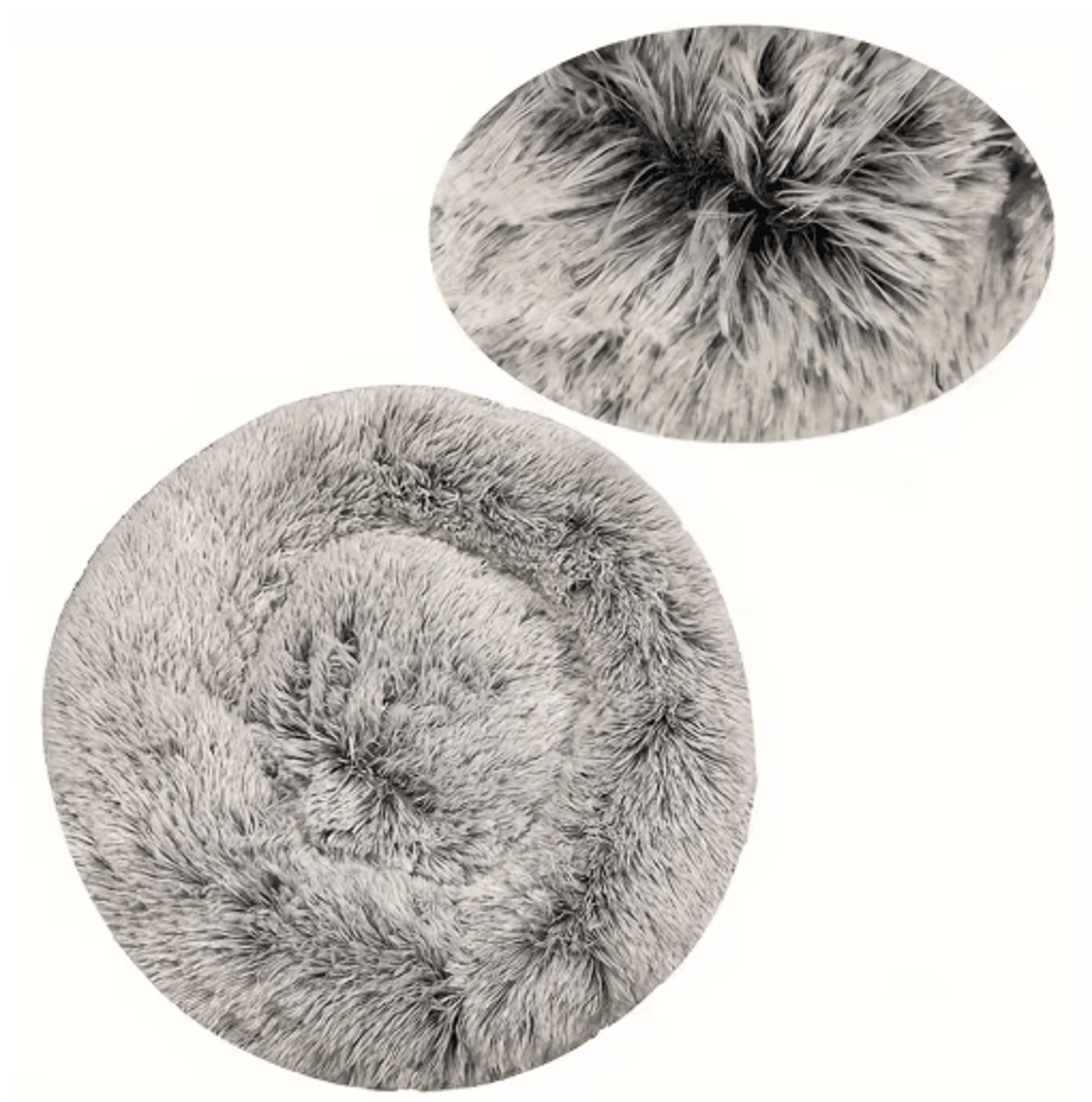 Long Plush Round Pet Bed  Super Soft Winter Sleeping Nest For Cats  Medium Dogs 3
