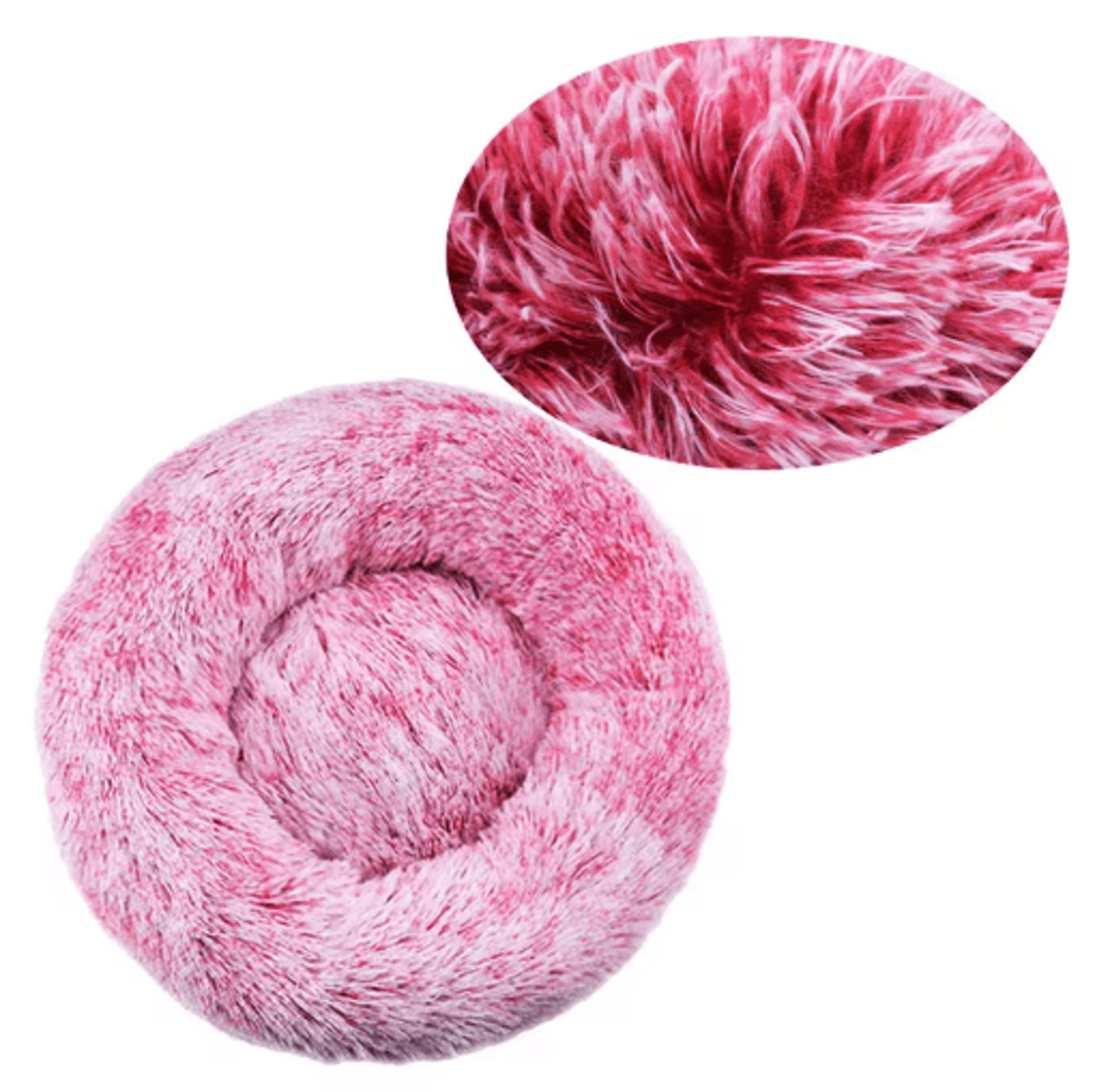 Long Plush Round Pet Bed  Super Soft Winter Sleeping Nest For Cats  Medium Dogs 4