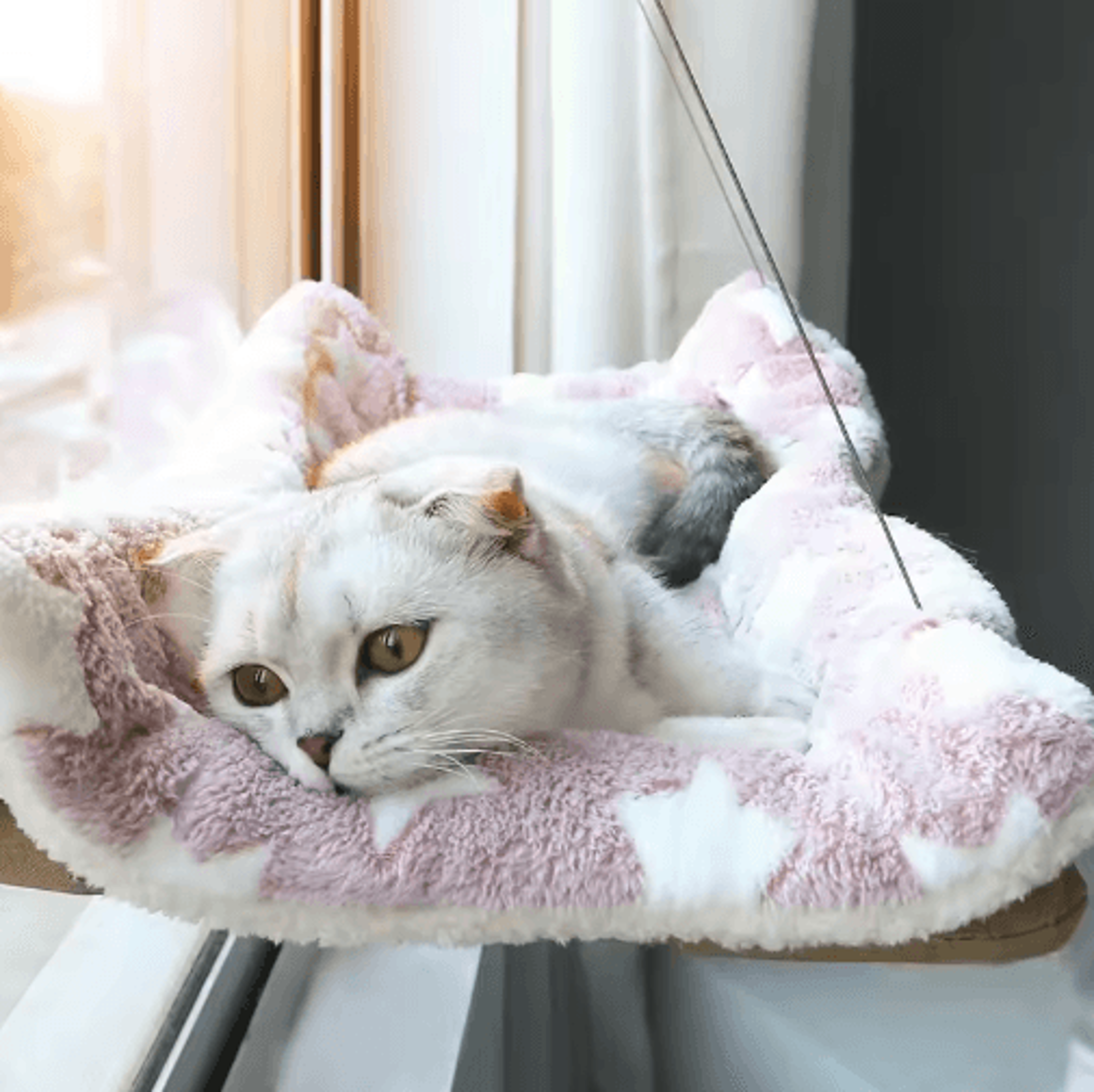 Window Hanging Cat Hammock Washable Detachable Suction Cup Cat Bed 0