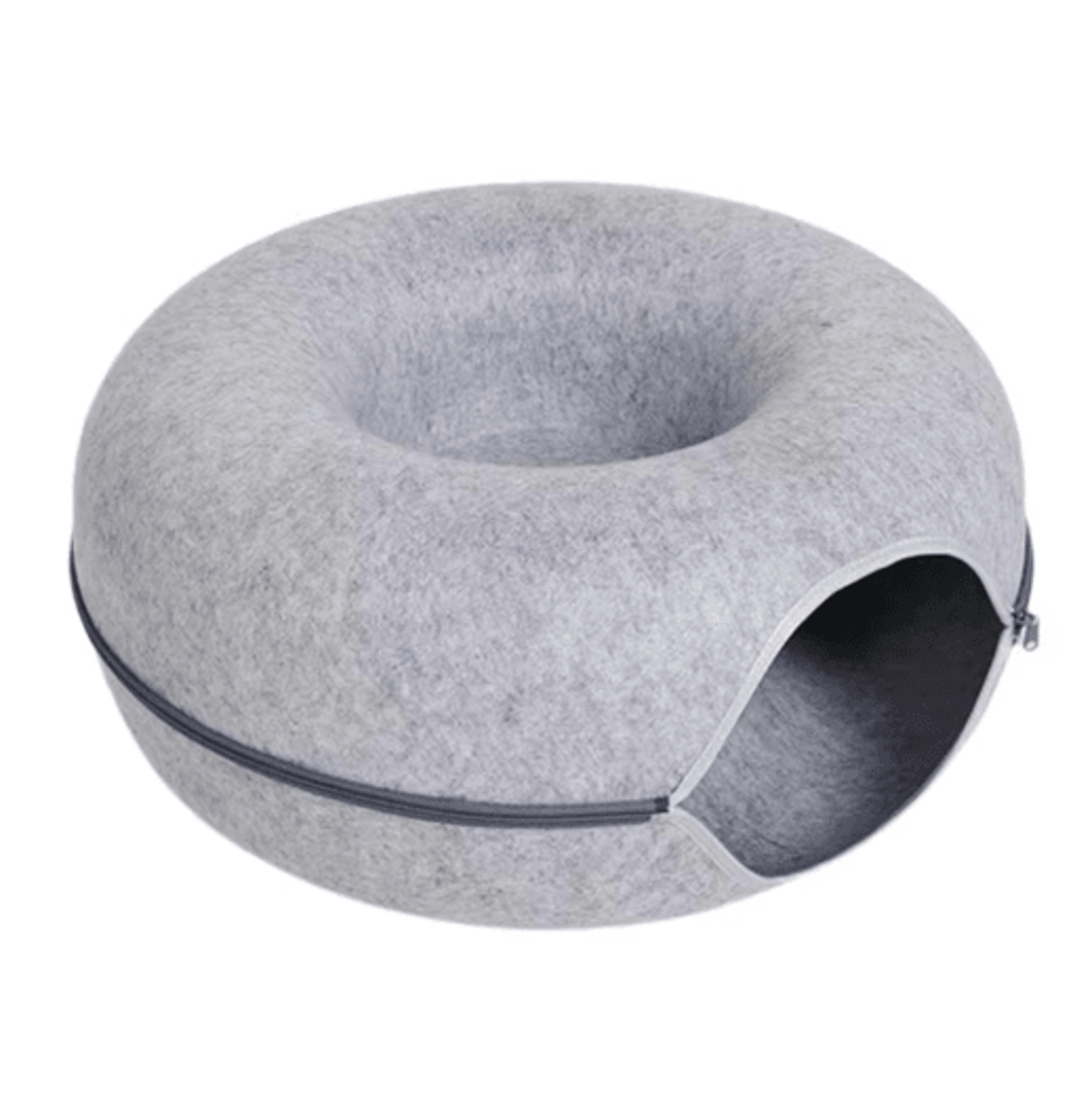 Interactive Felt Cat Tunnel Bed Round Donut Nest Scratcher  Play House For Cats 3