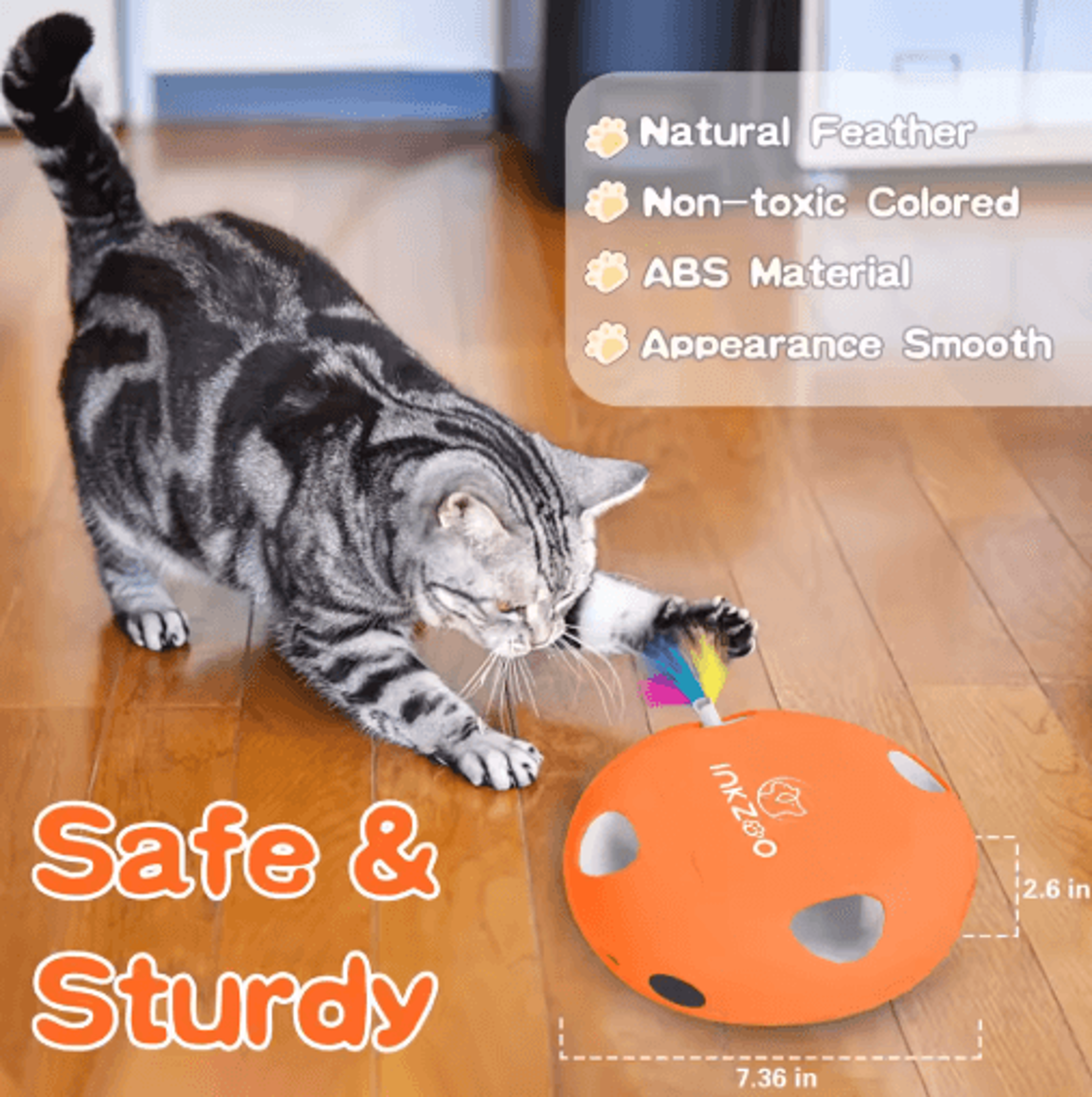 INKZOO Interactive Cat Toy Smart Automatic 7Hole WhackAMole Mouse Toy 14