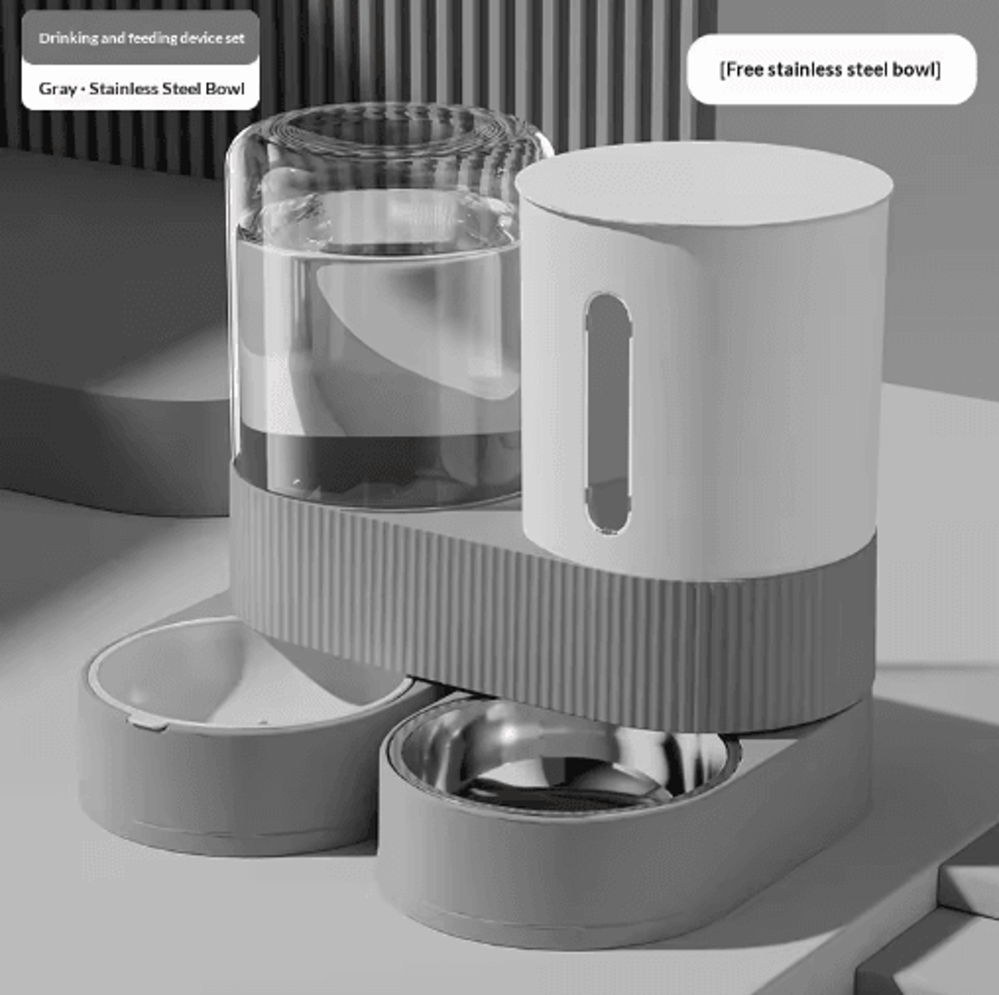 Large Capacity Automatic Pet Feeder  Water Dispenser  Gravity Food And Water Bowl Set For Cats  Dog 1