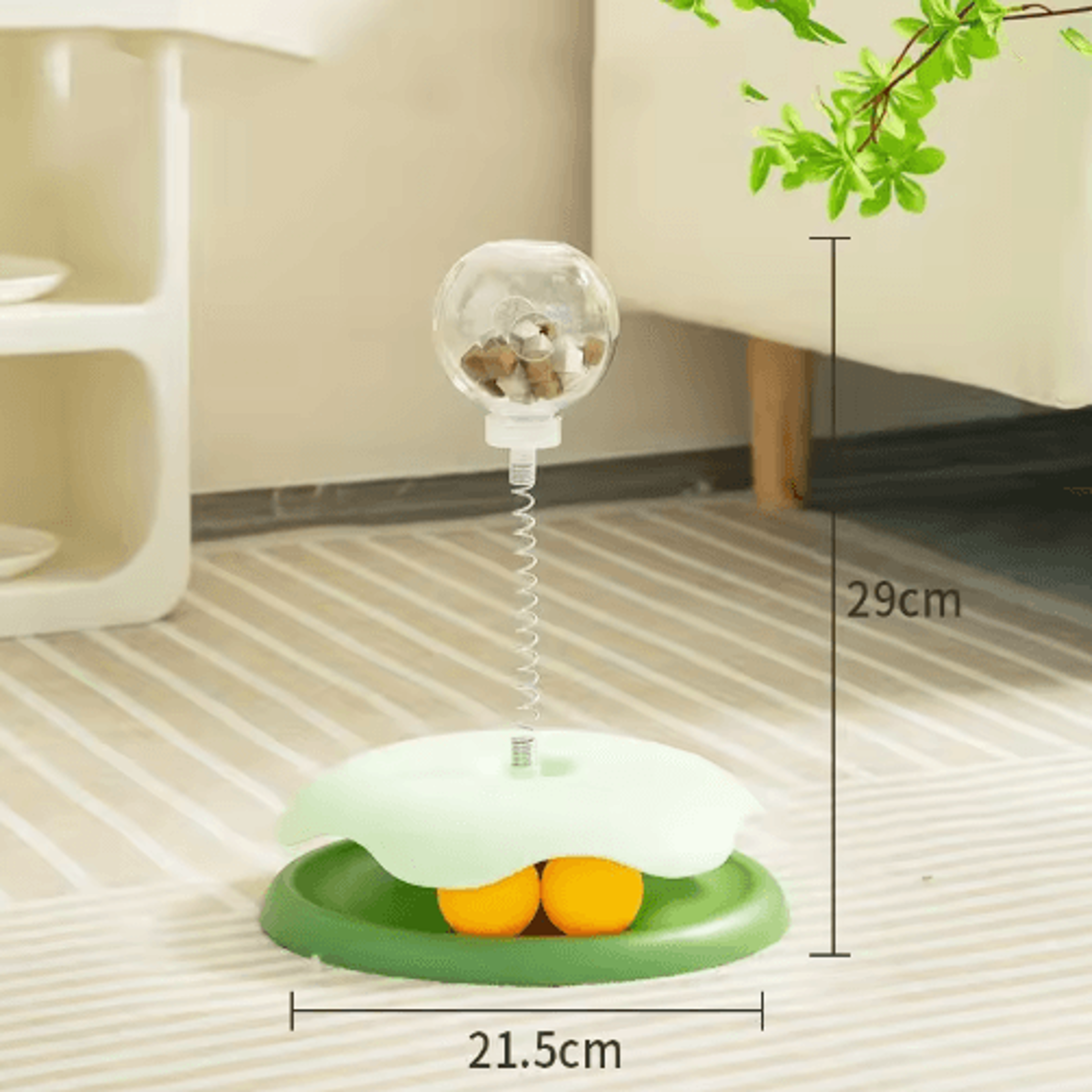 Interactive Slow Feeder Cat Toy  Track Ball Roller  Spring Exercise Toy For Indoor Cats 2