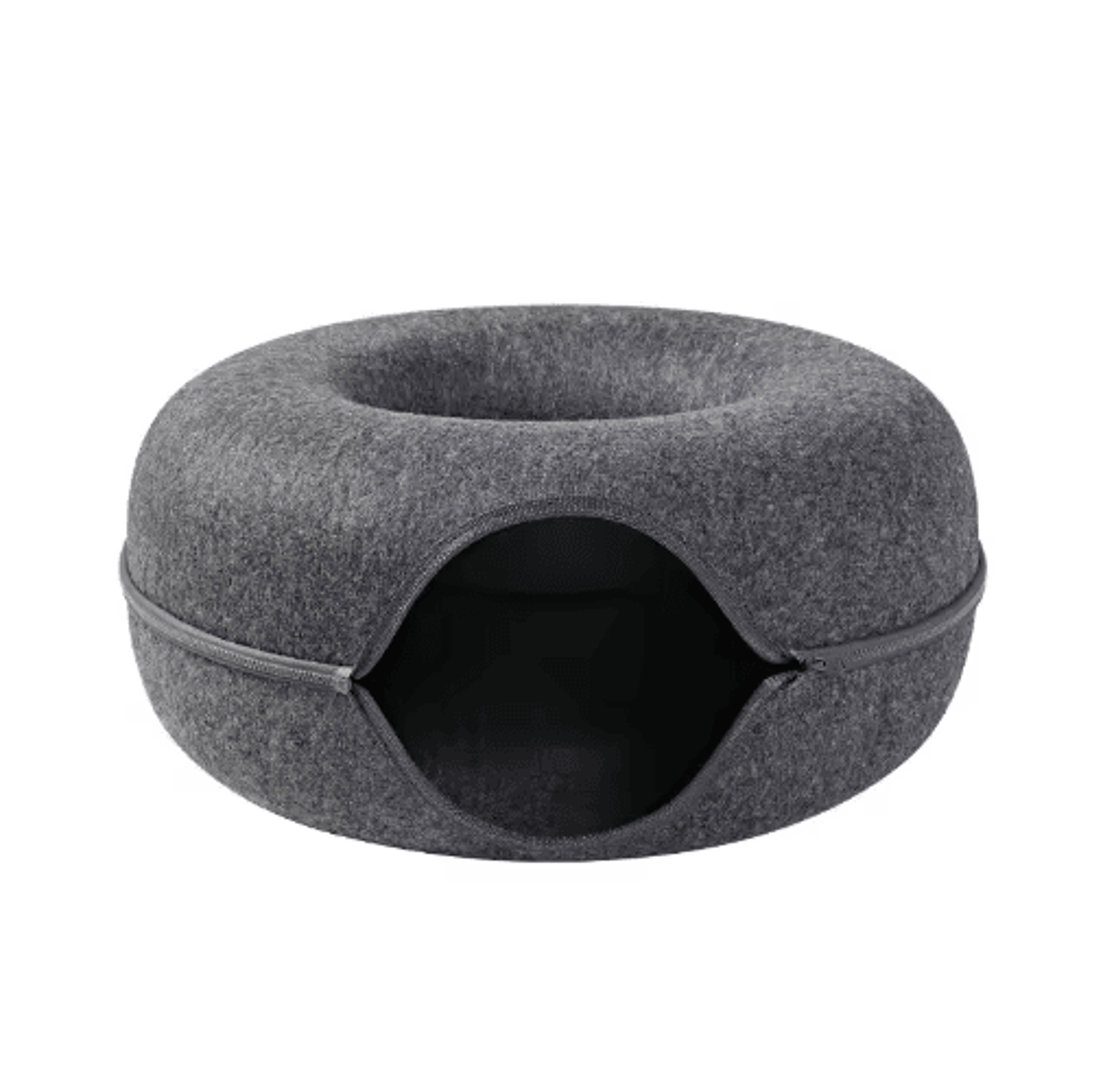Donut Felt Cat Tunnel Bed Interactive Wool Cat Cave  Play House For Indoor Cats 4