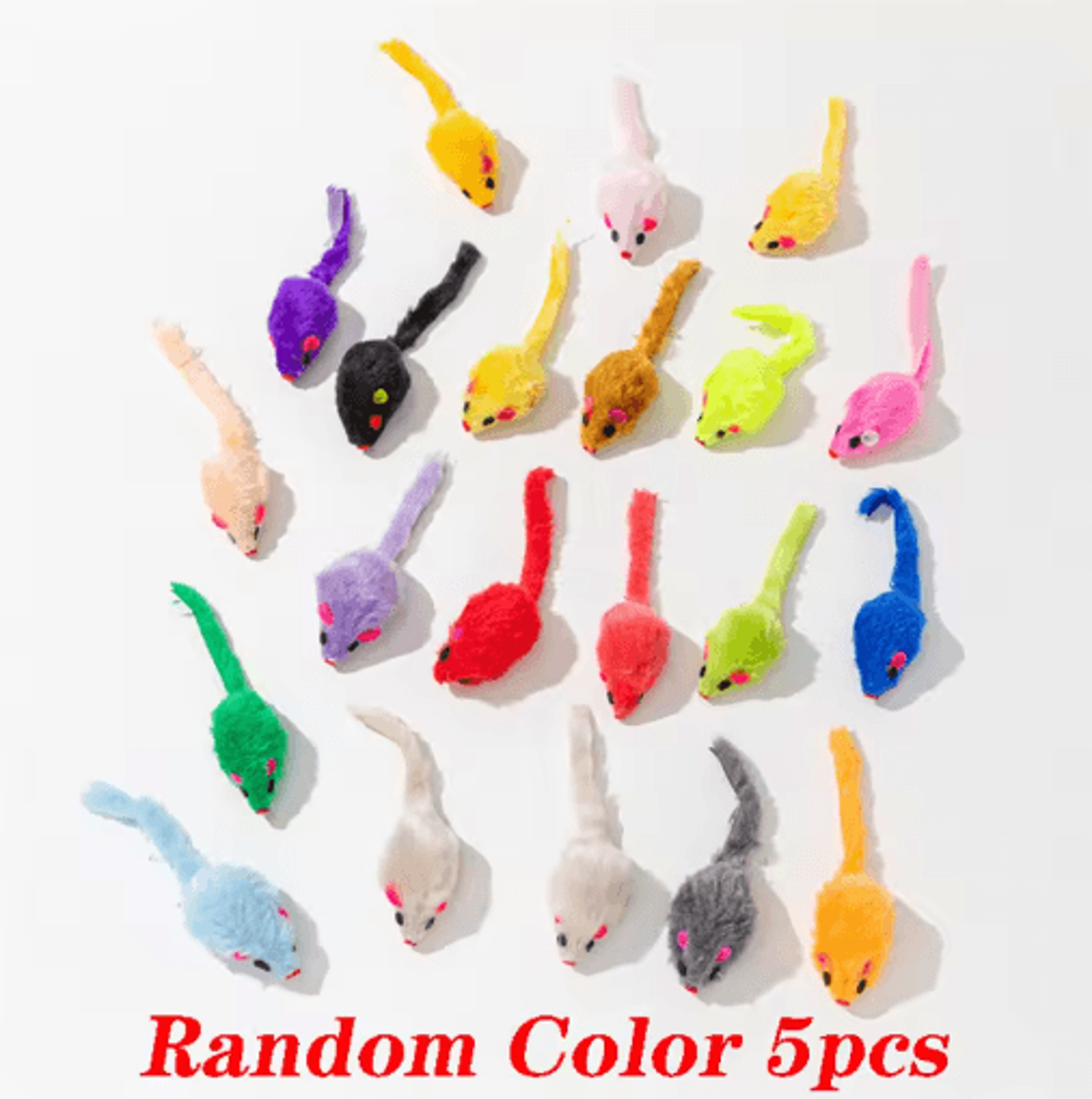 5PCS Plush Cat Mouse Toys Soft Interactive Mice For Kittens  Cats 1