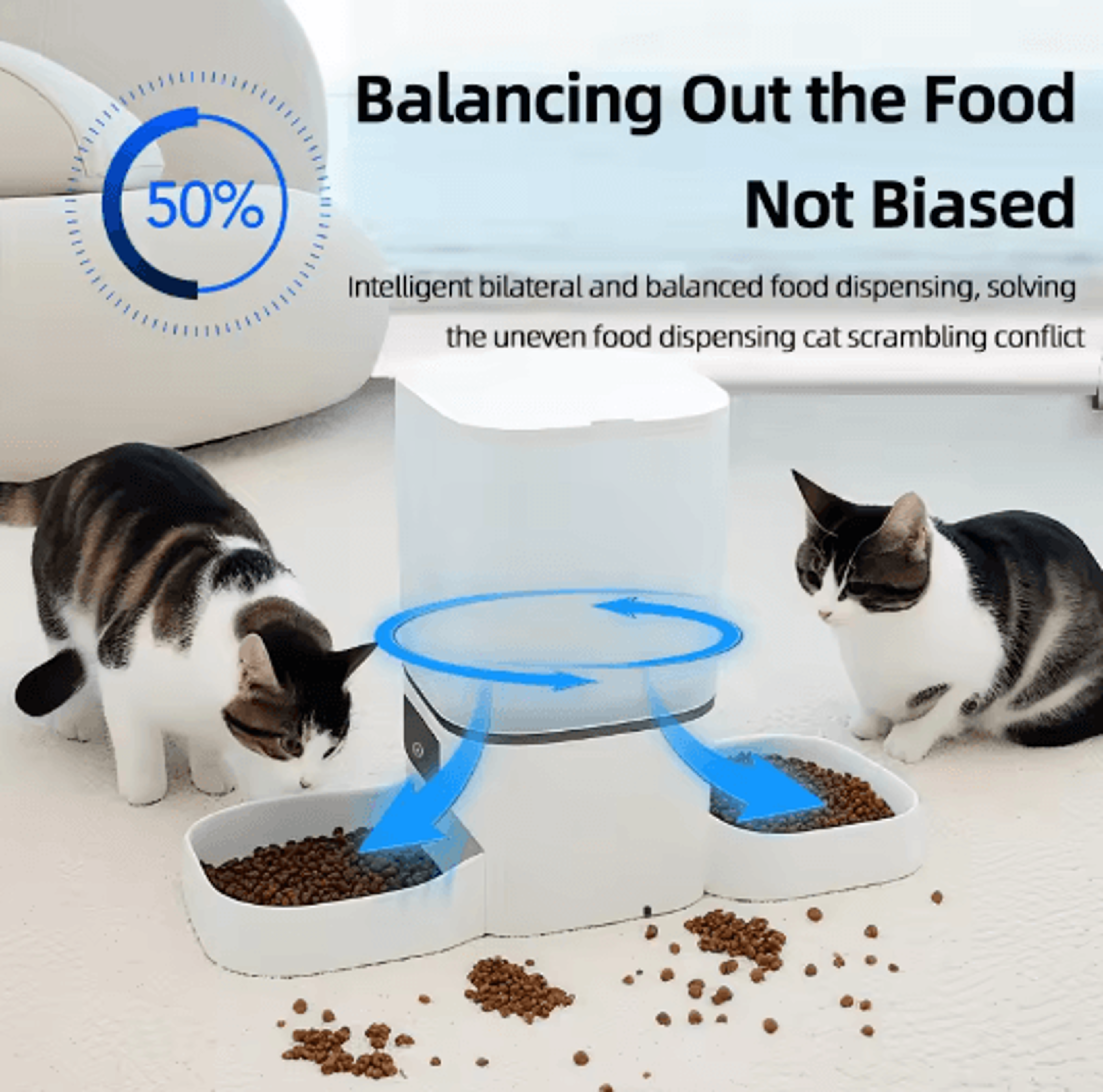 6L Smart WiFi Automatic Pet Feeder With Double Bowl  Timed Feeding 6