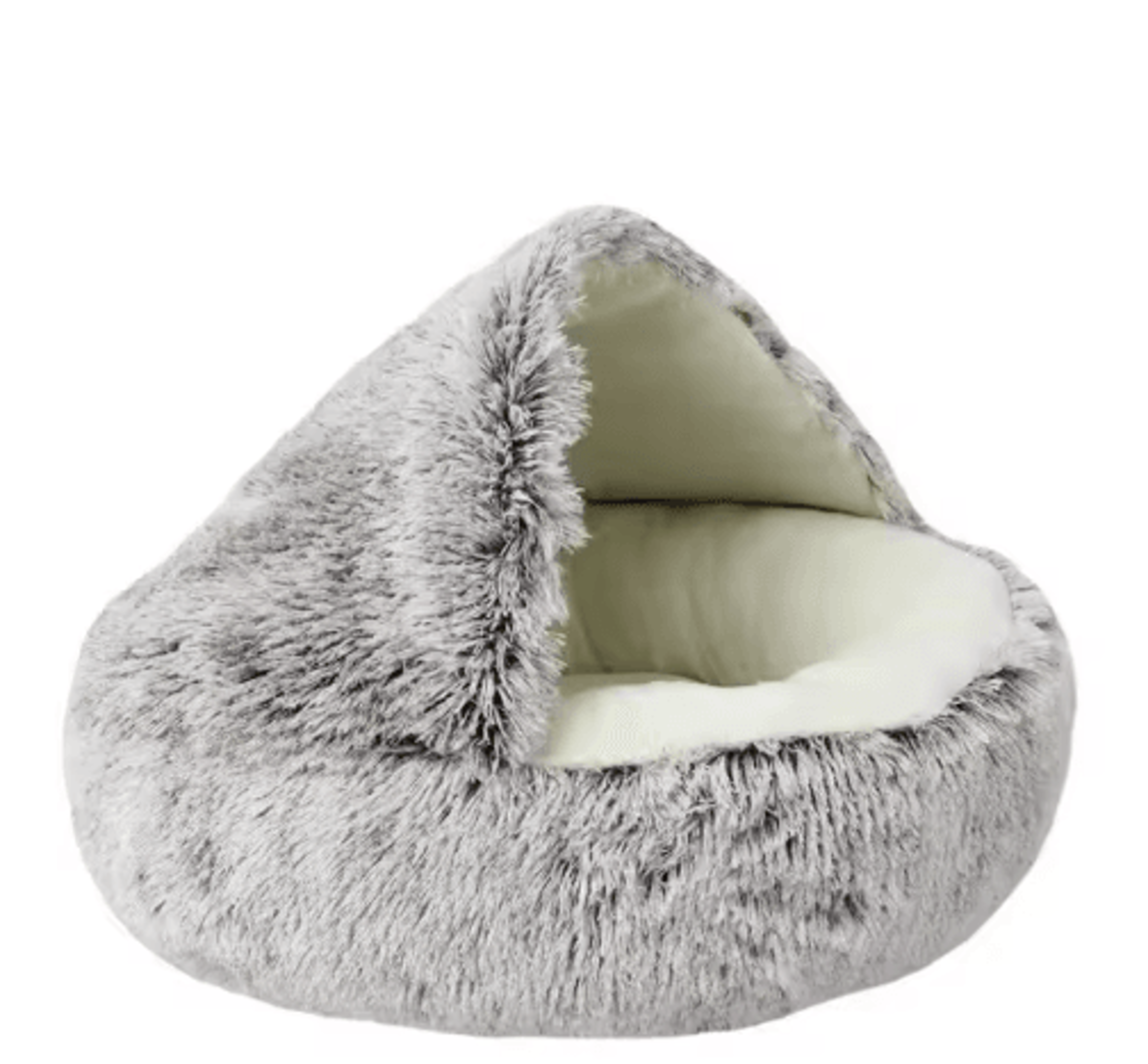 Soft Plush Covered Cat Bed Warm Round Sleeping Cave For Cats  Small Dogs 4