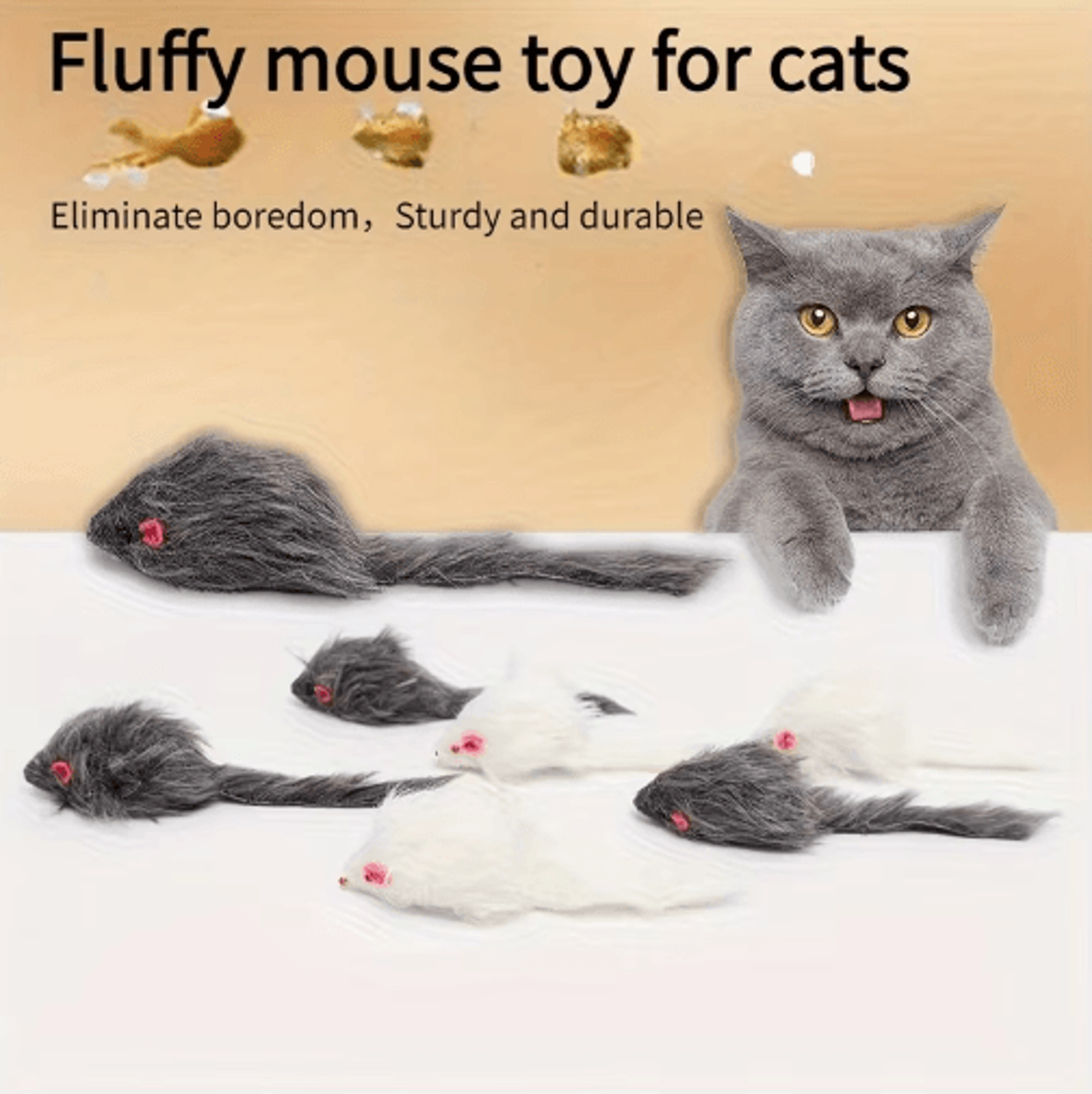 Plush Mouse Cat Toy Set  Interactive Hunting  Teasing Toys For Cats 5