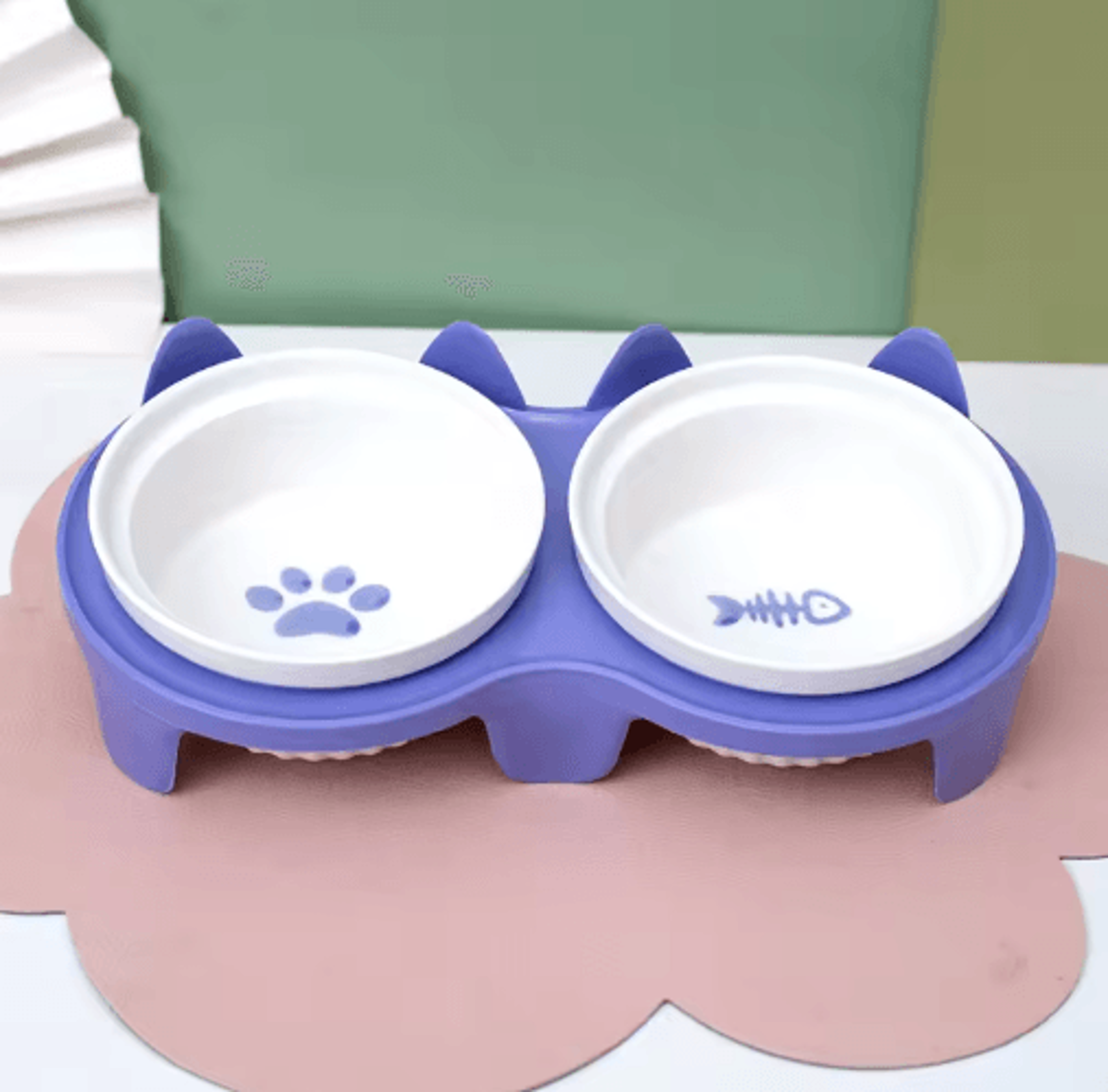ElevaBowl Ceramic Double Pet Feeding Station For Cats  Small Dogs 5