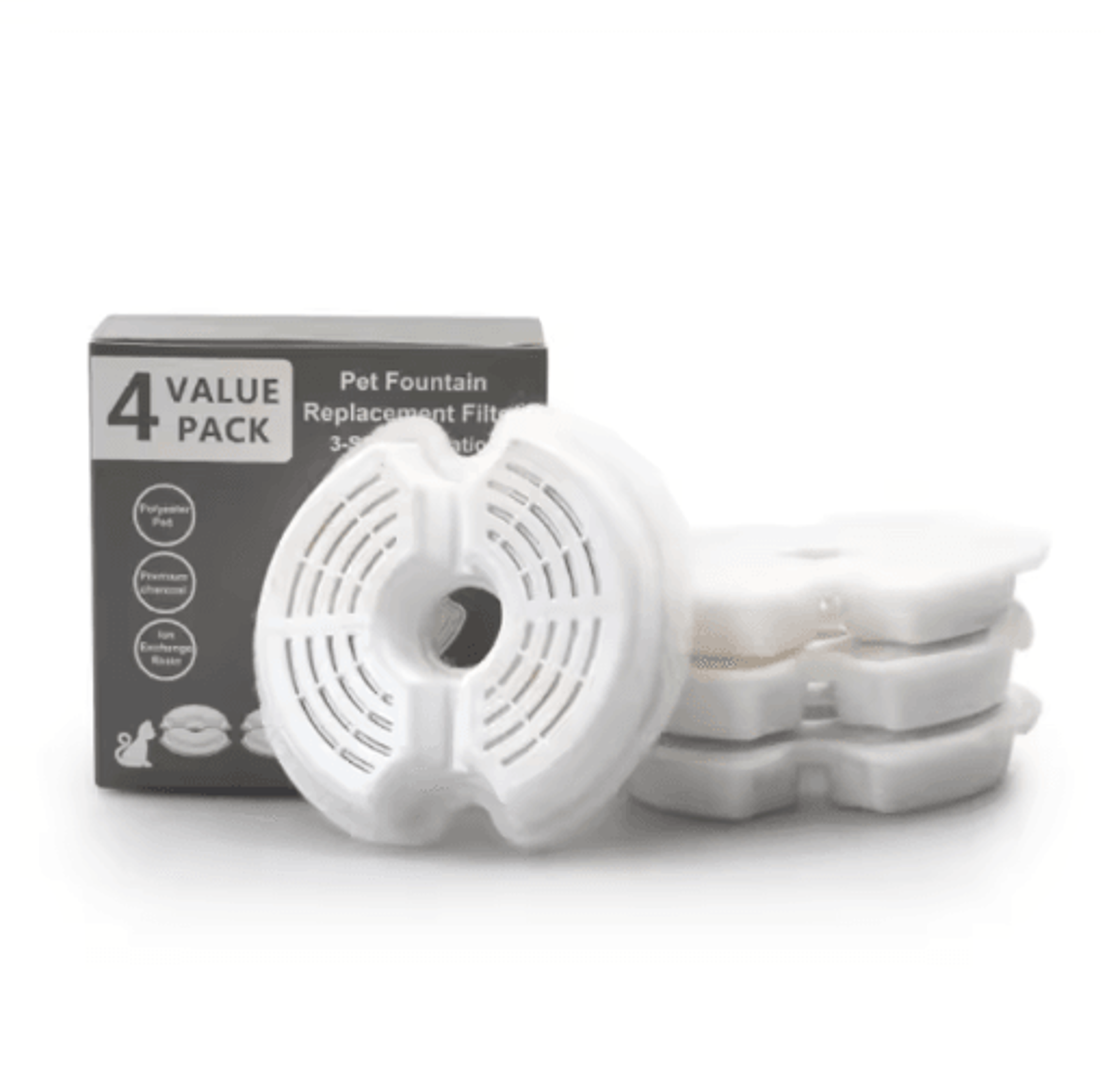 8Pack Cat Fountain Filters  Activated Carbon Replacement Filters For Pet Water Fountains 2