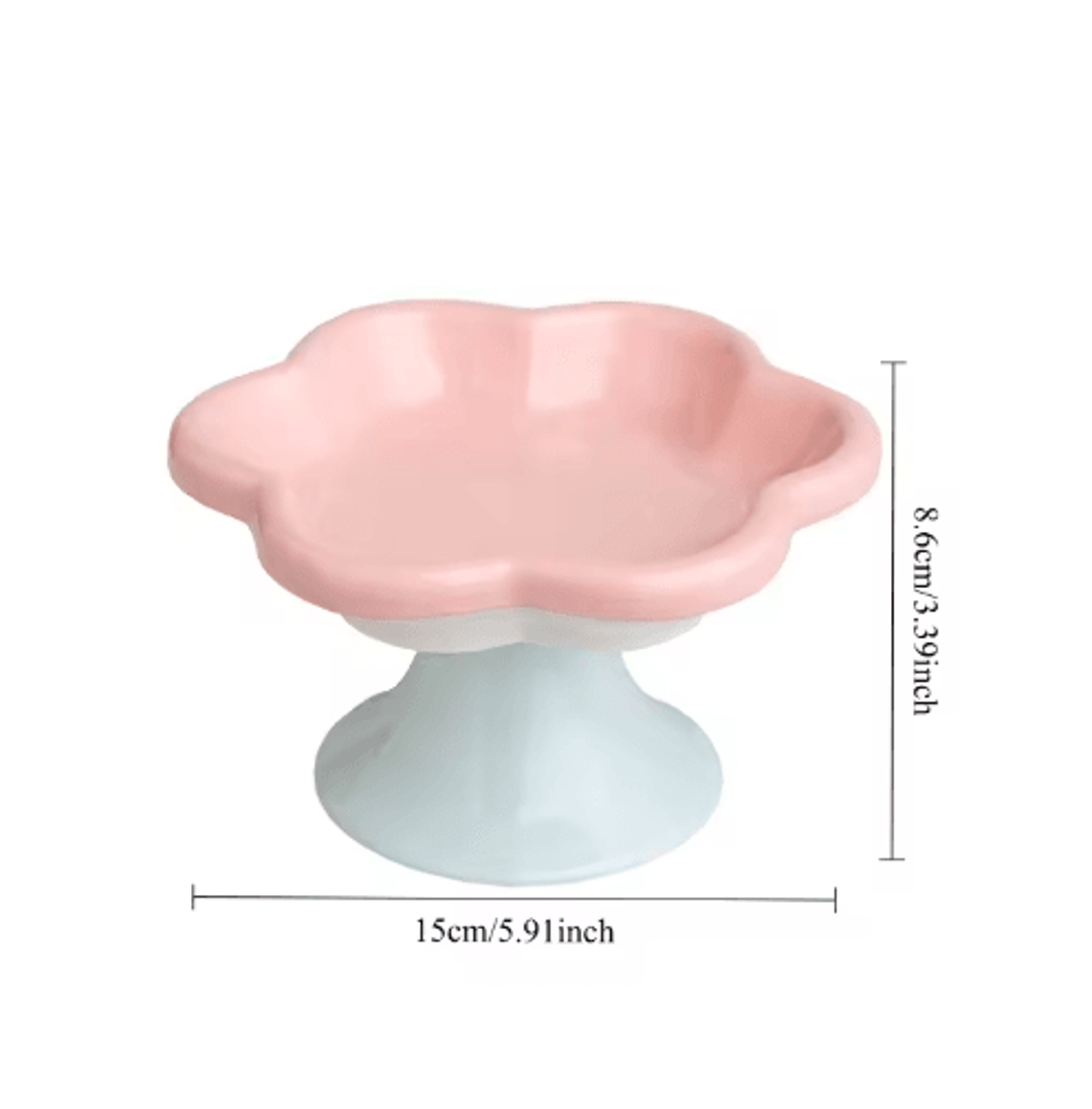 FlowerShaped Elevated Ceramic Cat Bowl With Stand  NeckFriendly Pet Feeder 4