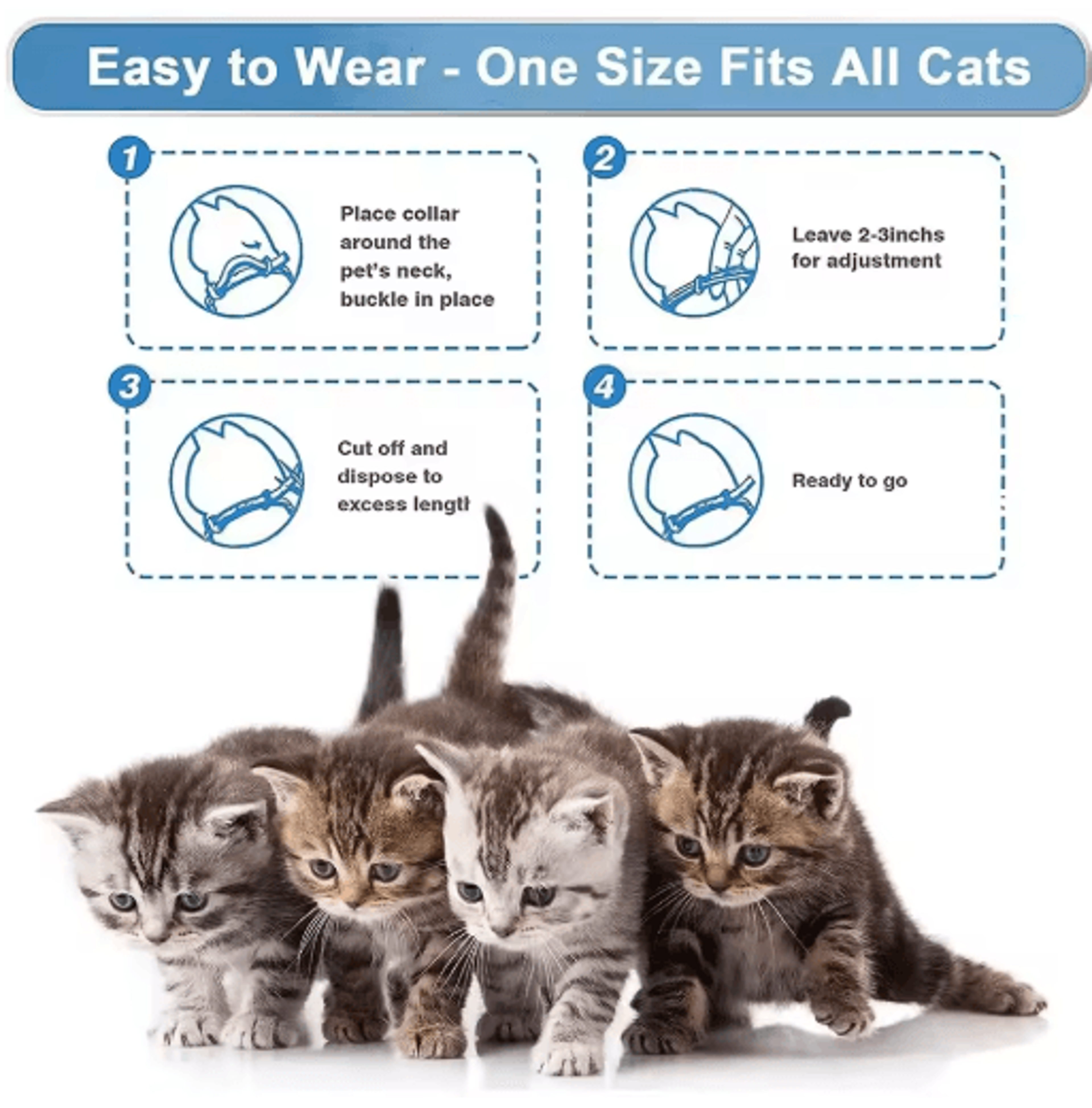Adjustable Pheromone Calming Collar For Cats  Dogs  LongLasting Anxiety Relief 23