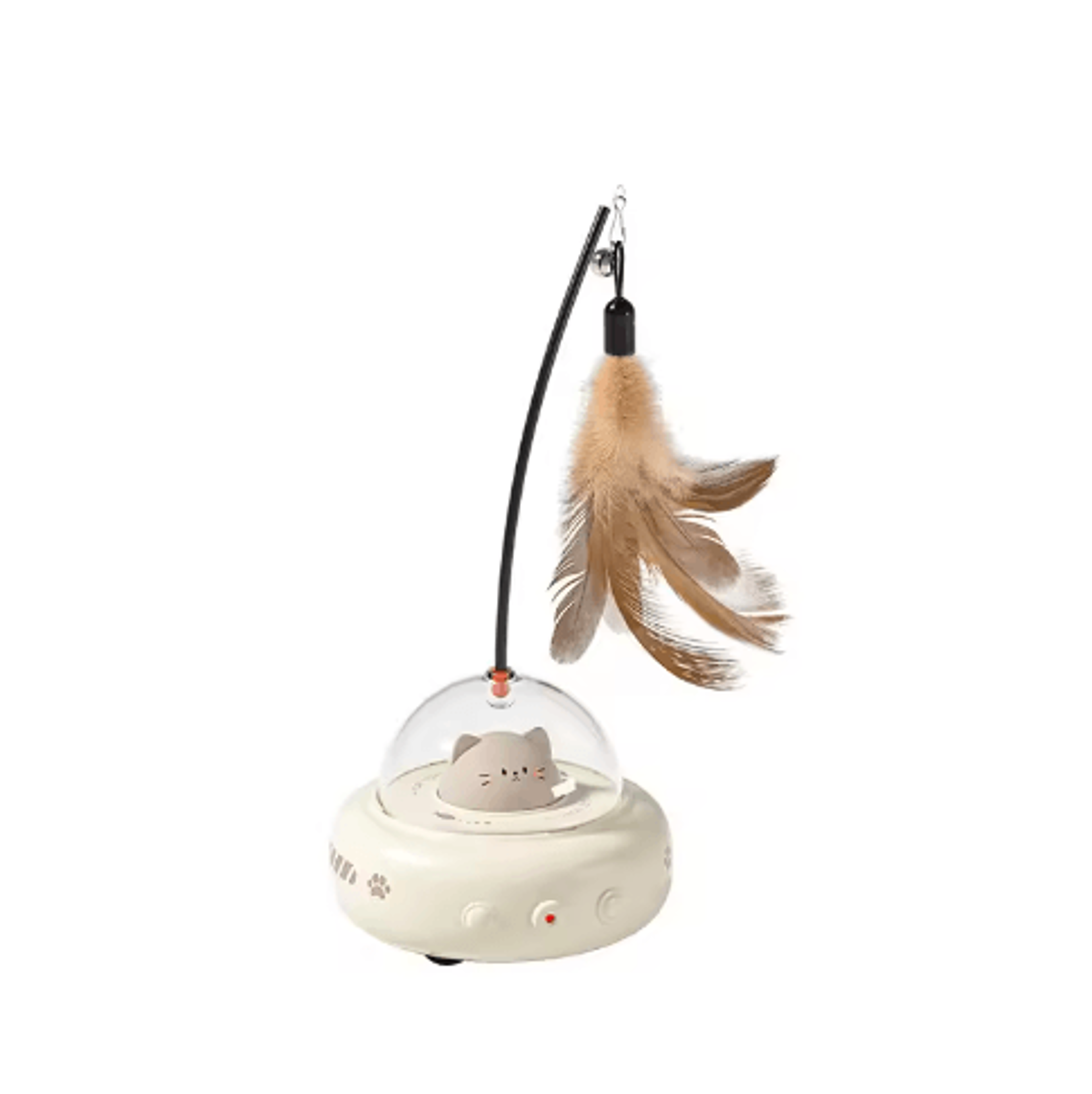 Smart UFO Electric Cat Teaser Toy  Interactive Feather Wand With Bell For Cats 3