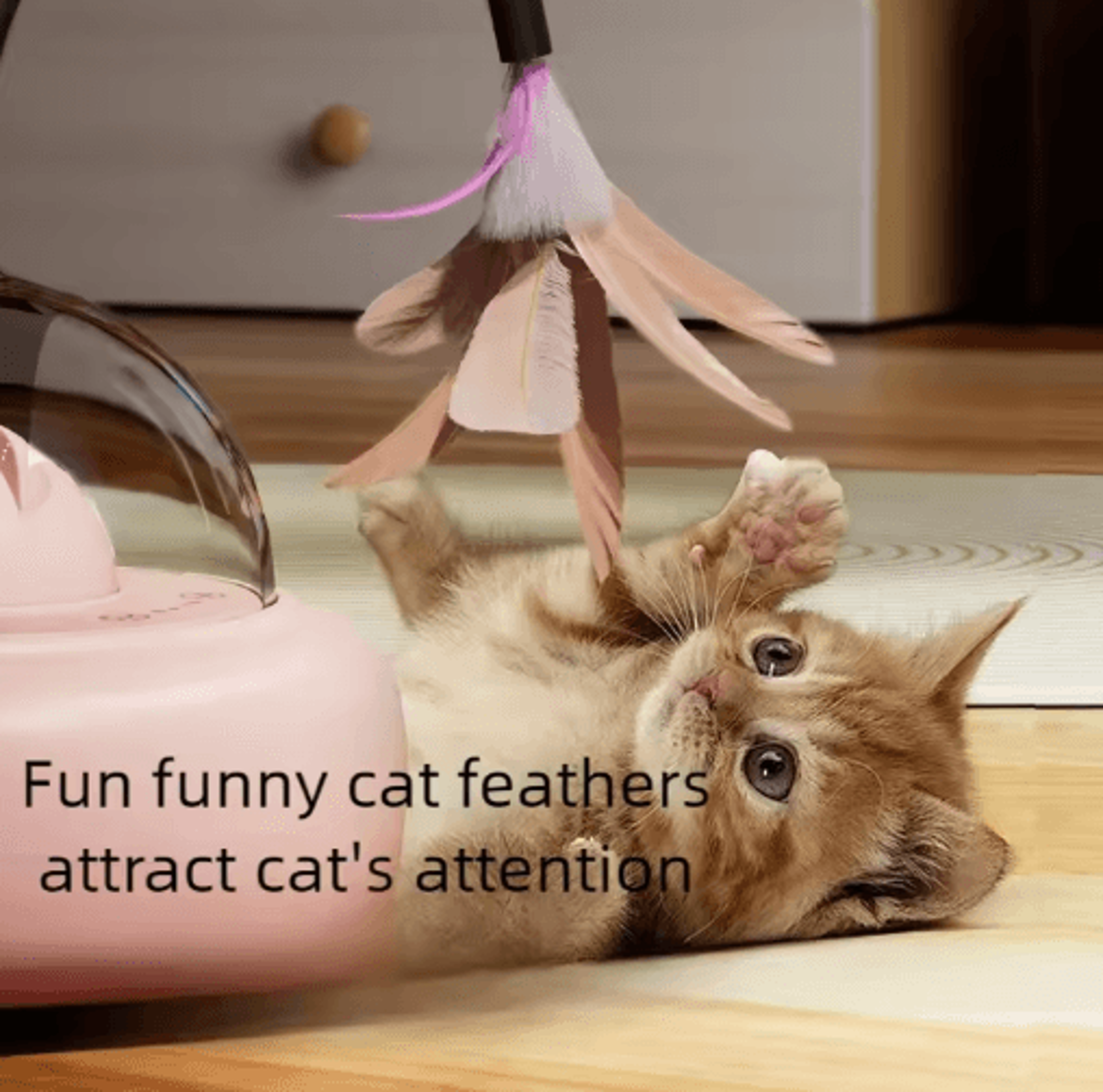 Smart UFO Electric Cat Teaser Toy  Interactive Feather Wand With Bell For Cats 6