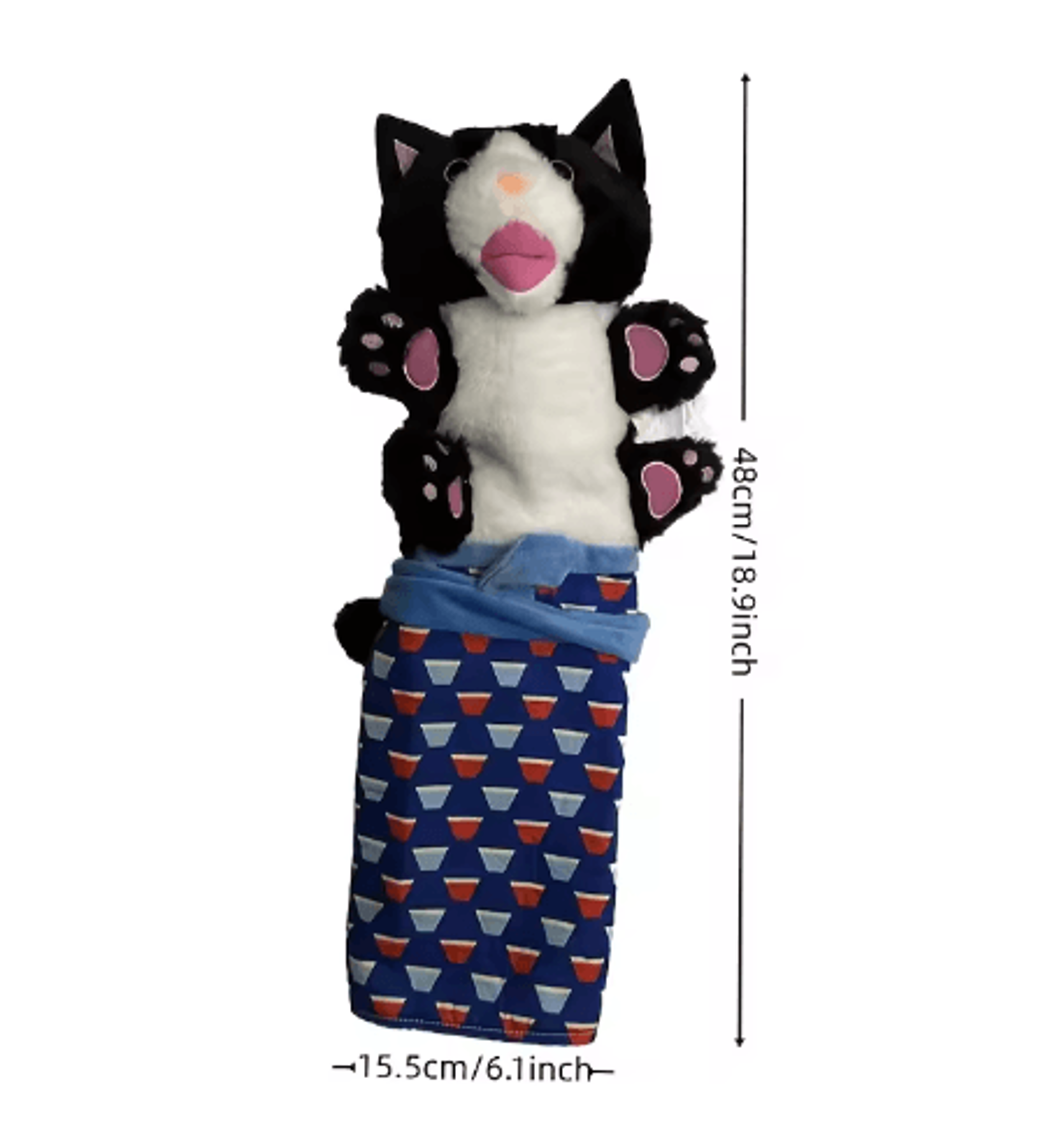 Interactive Wrestling Cat Puppet Toy  Poseable Plush Animal For Indoor Play 3