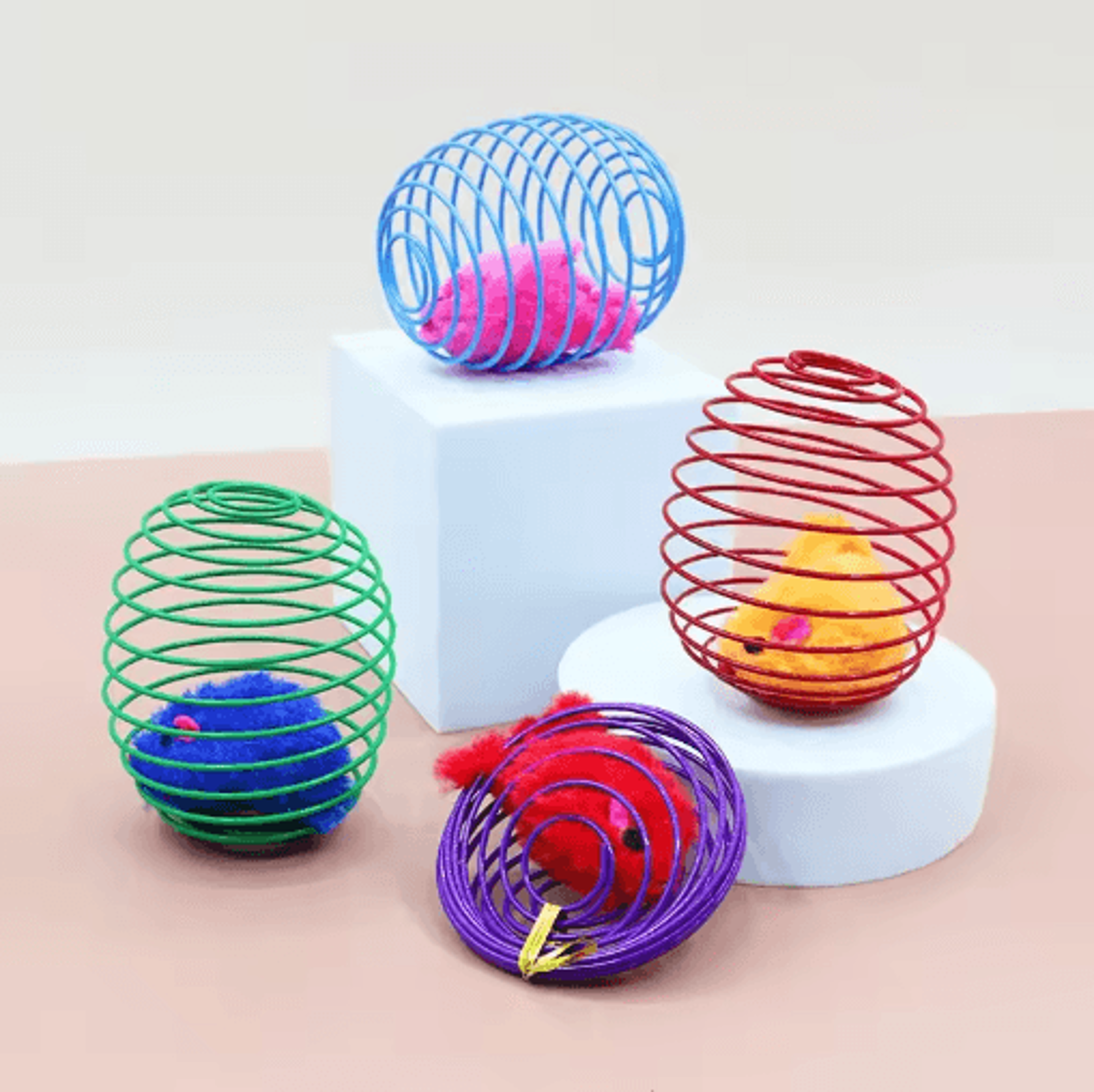 Interactive Cat Toy Ball  Spring Set Cat Toy Balls For Chasing Hunting  Active Play 7