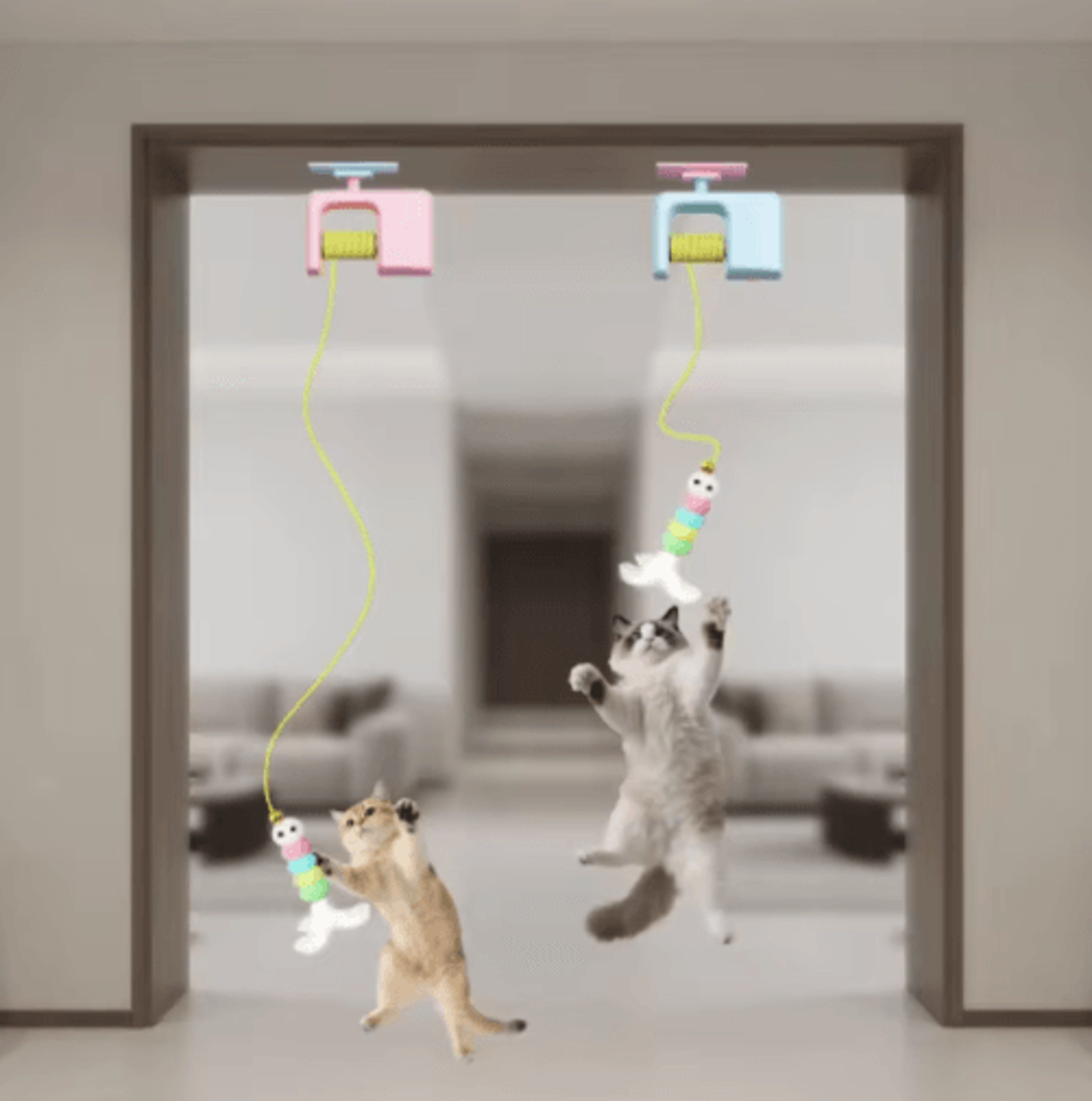 Smart Hanging Cat Toy Interactive Cat Toy With Electric Motion  Scratch Rope For SelfPlay Fun 9