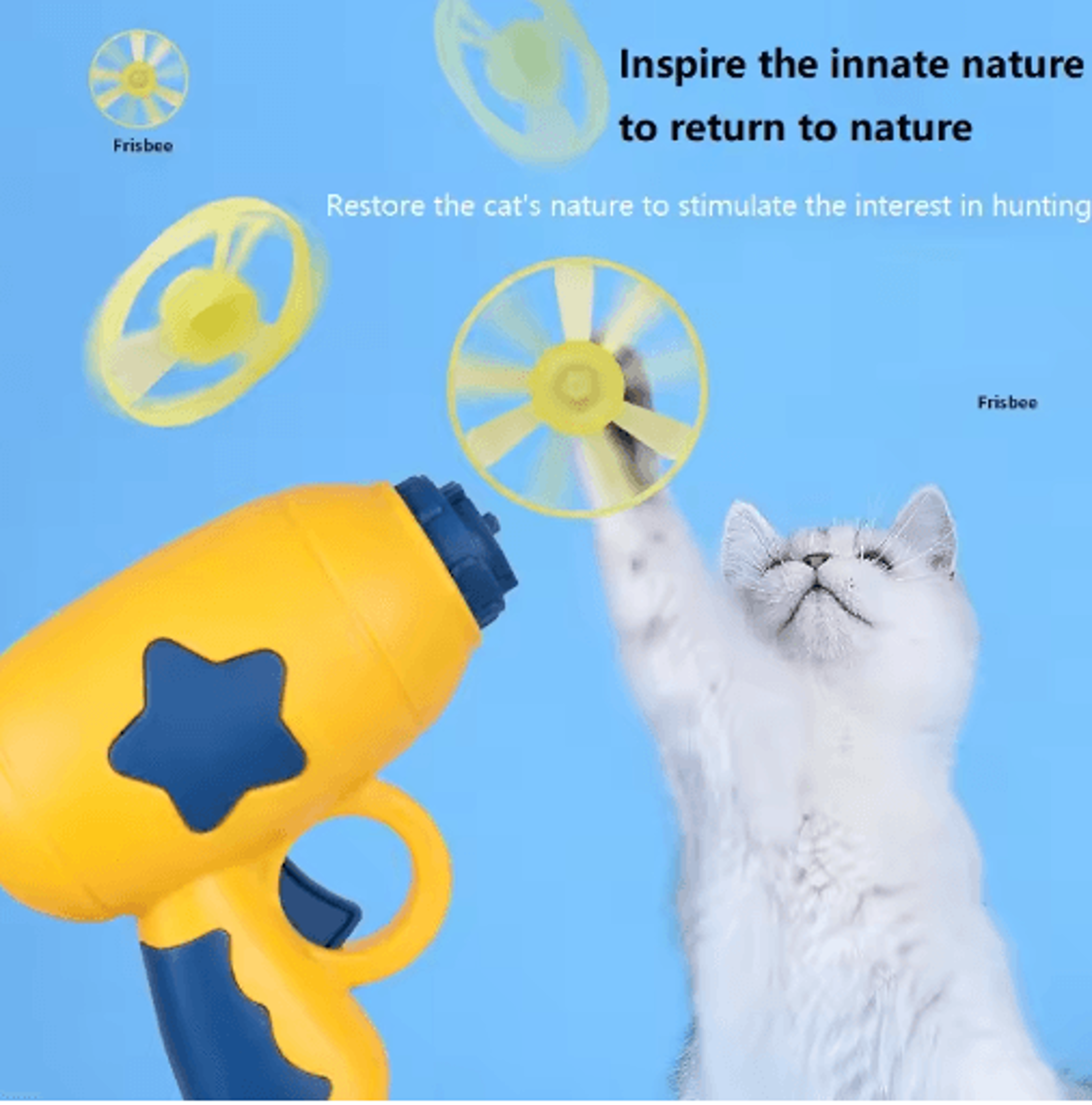 Flying Disc Launcher Cat Toy Interactive Cat Toy For Chasing Hunting  Active Play 0
