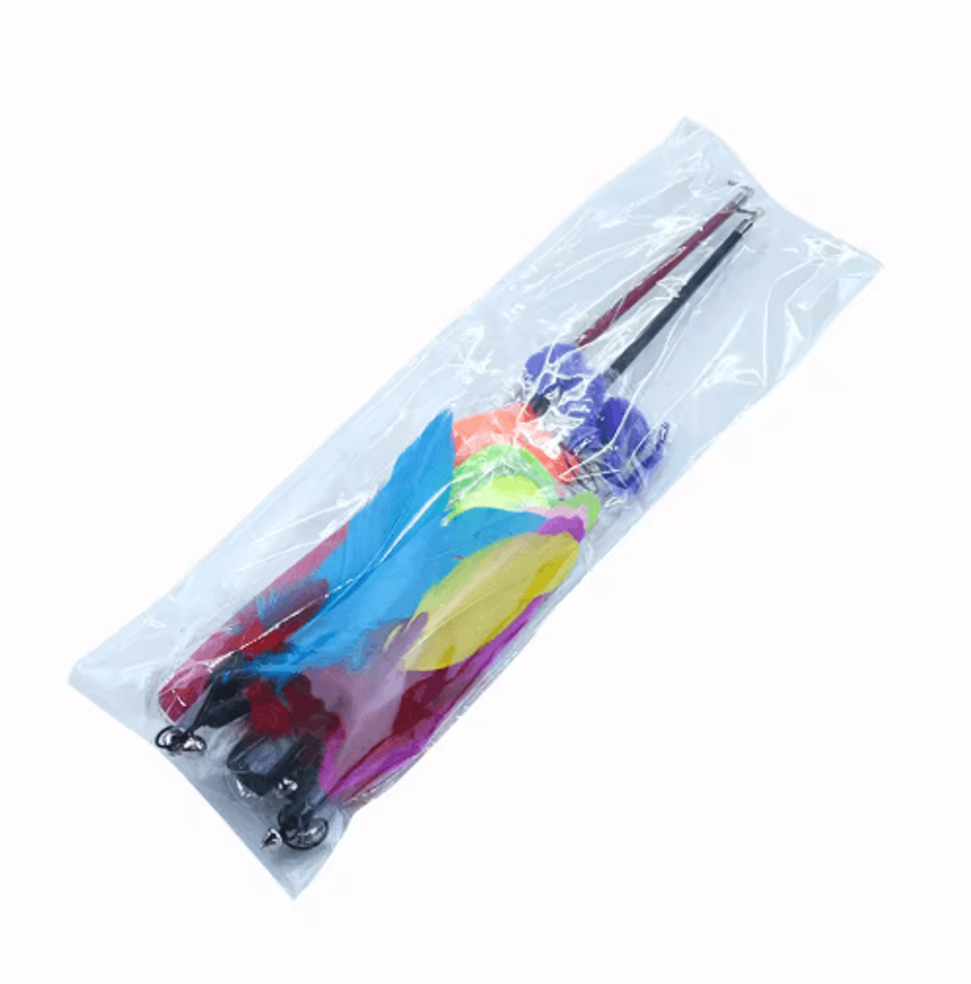 Retractable Feather Cat Teaser Wand Cat Teaser Wand With Colorful Feathers Bells  Extendable Fishin 2